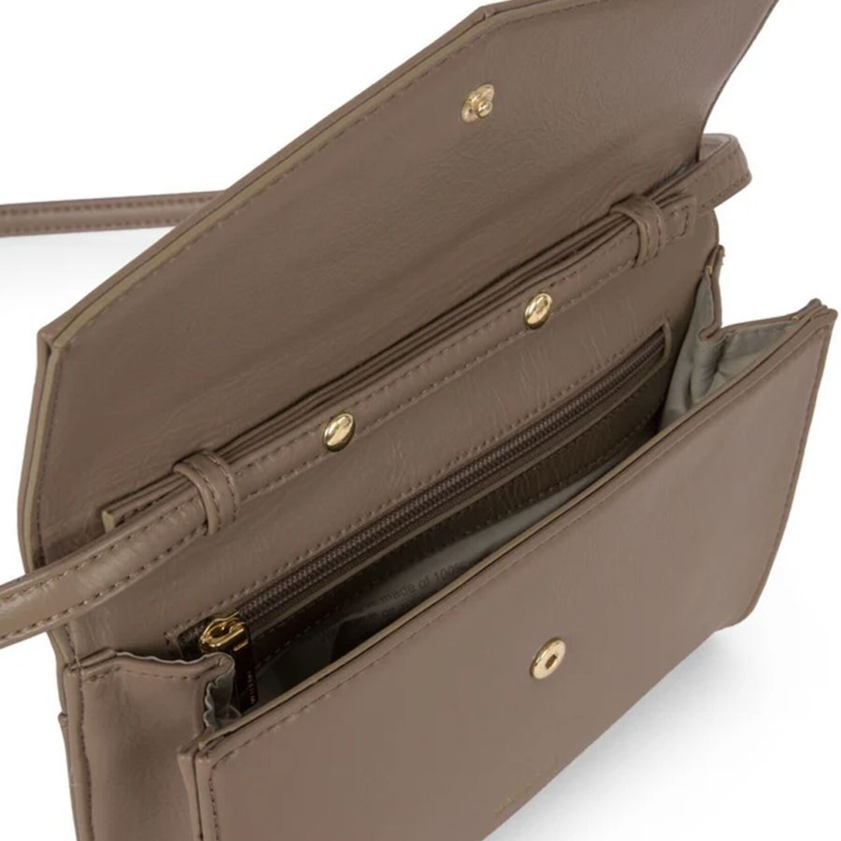 Matt & Nat Sac à bandoulière à fermeture à pression Lilian - Sepia