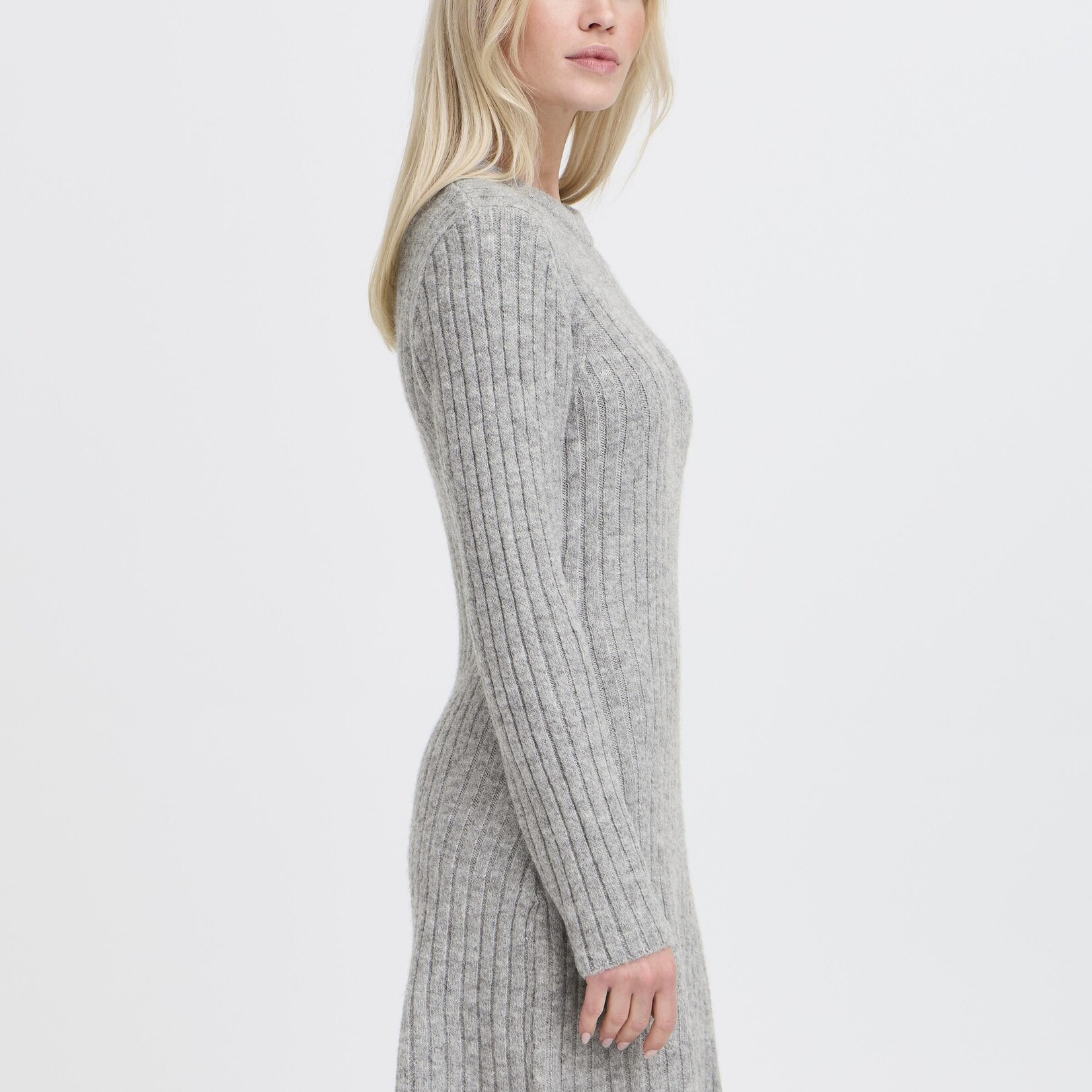 b.young Robe Marianne - Mid Grey Melange