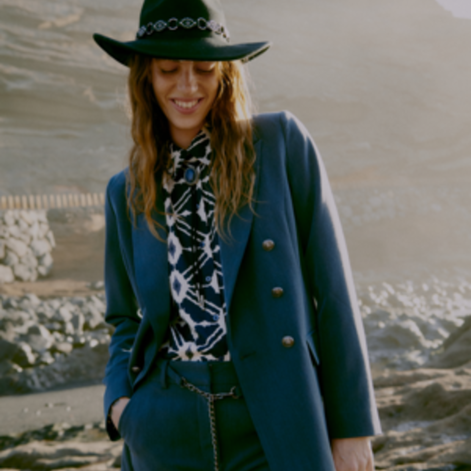 b.young Veston Danta - Navy Blazer Melange