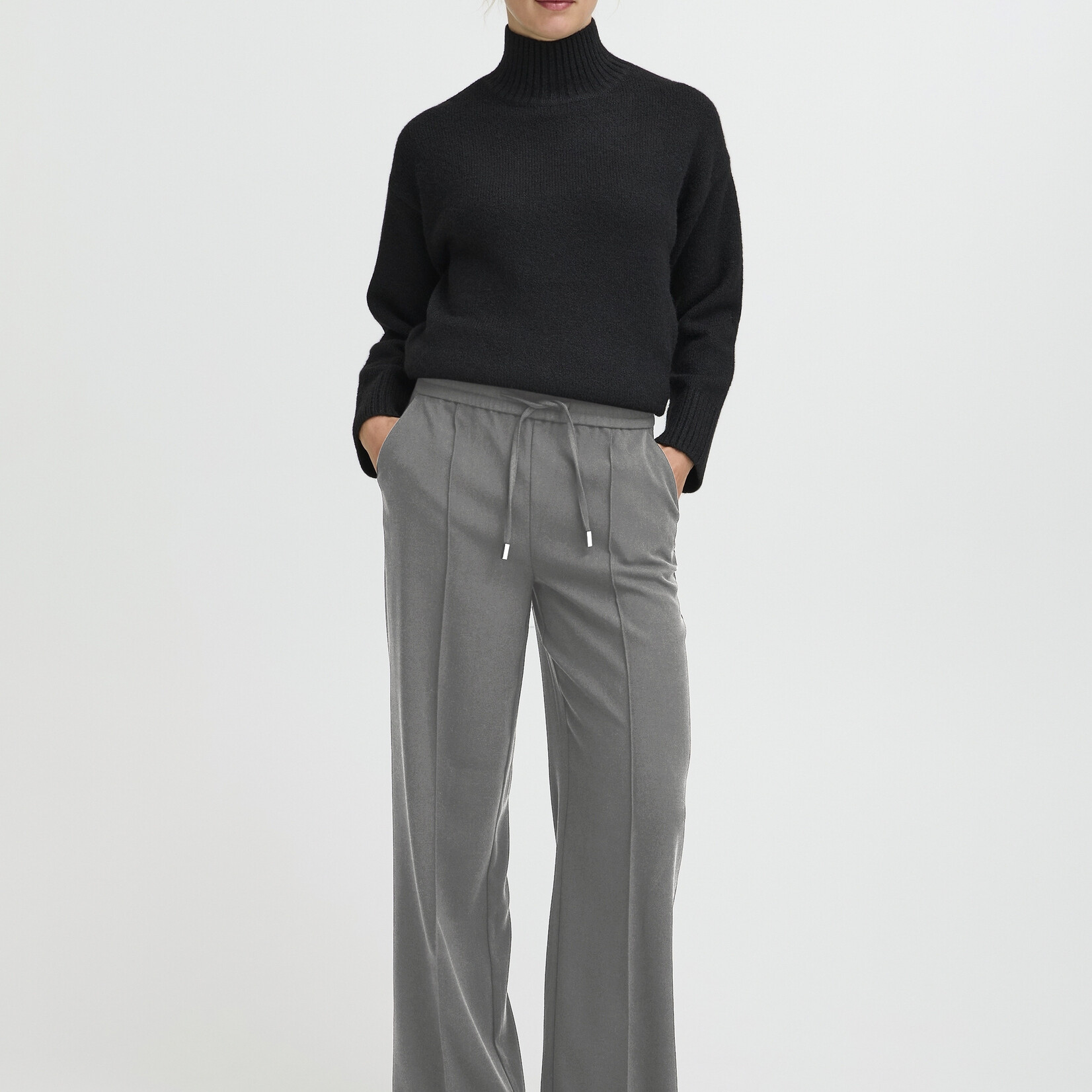b.young Pantalon Encore - Mid Grey Melange