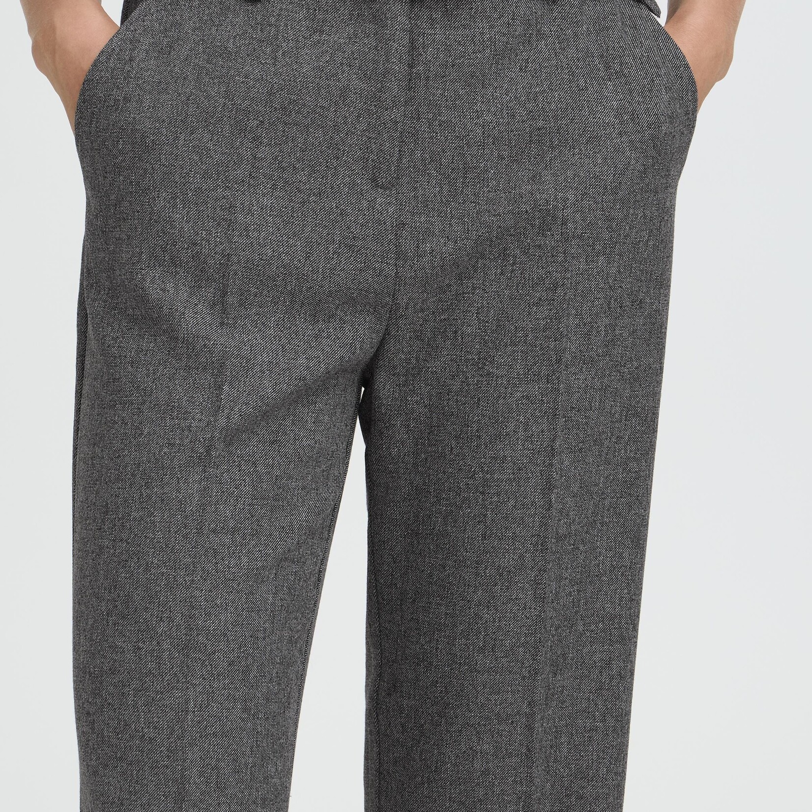 b.young Pantalon Etona avec ceinture - Mid Grey Melange