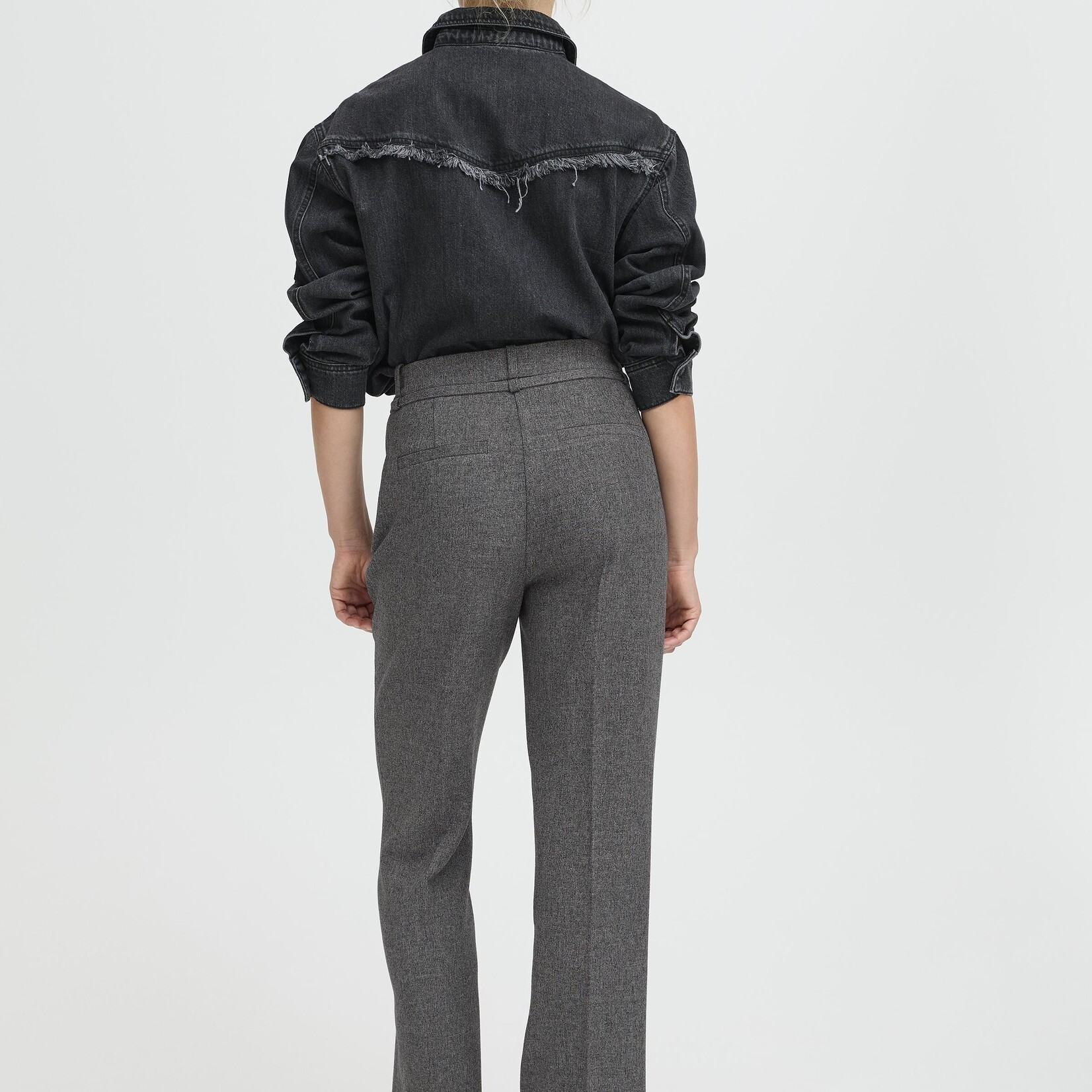 b.young Pantalon Etona avec ceinture - Mid Grey Melange