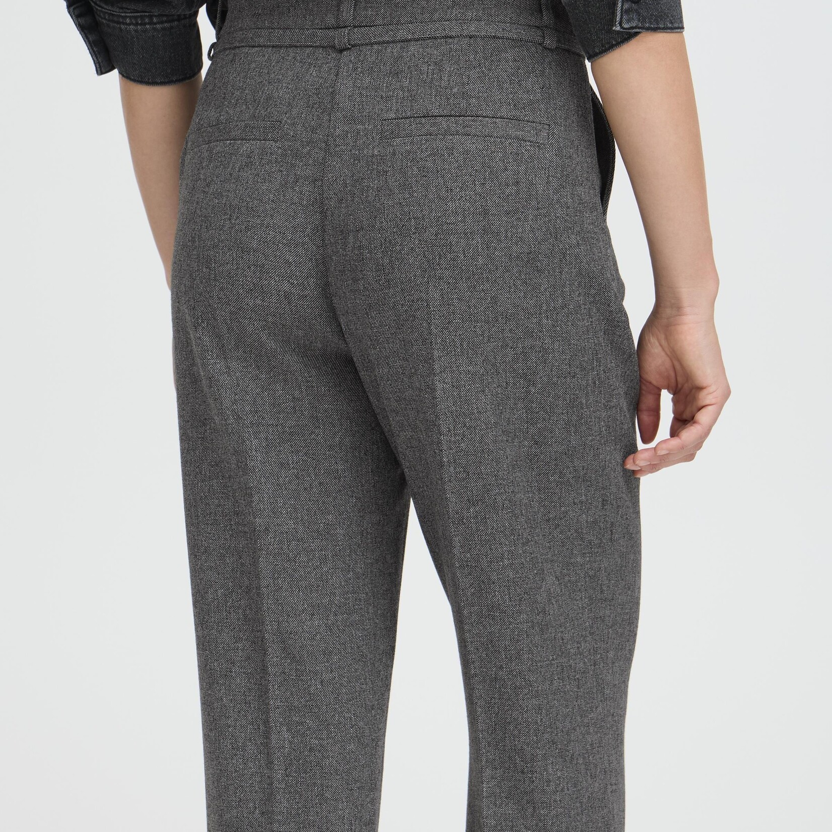 b.young Pantalon Etona avec ceinture - Mid Grey Melange