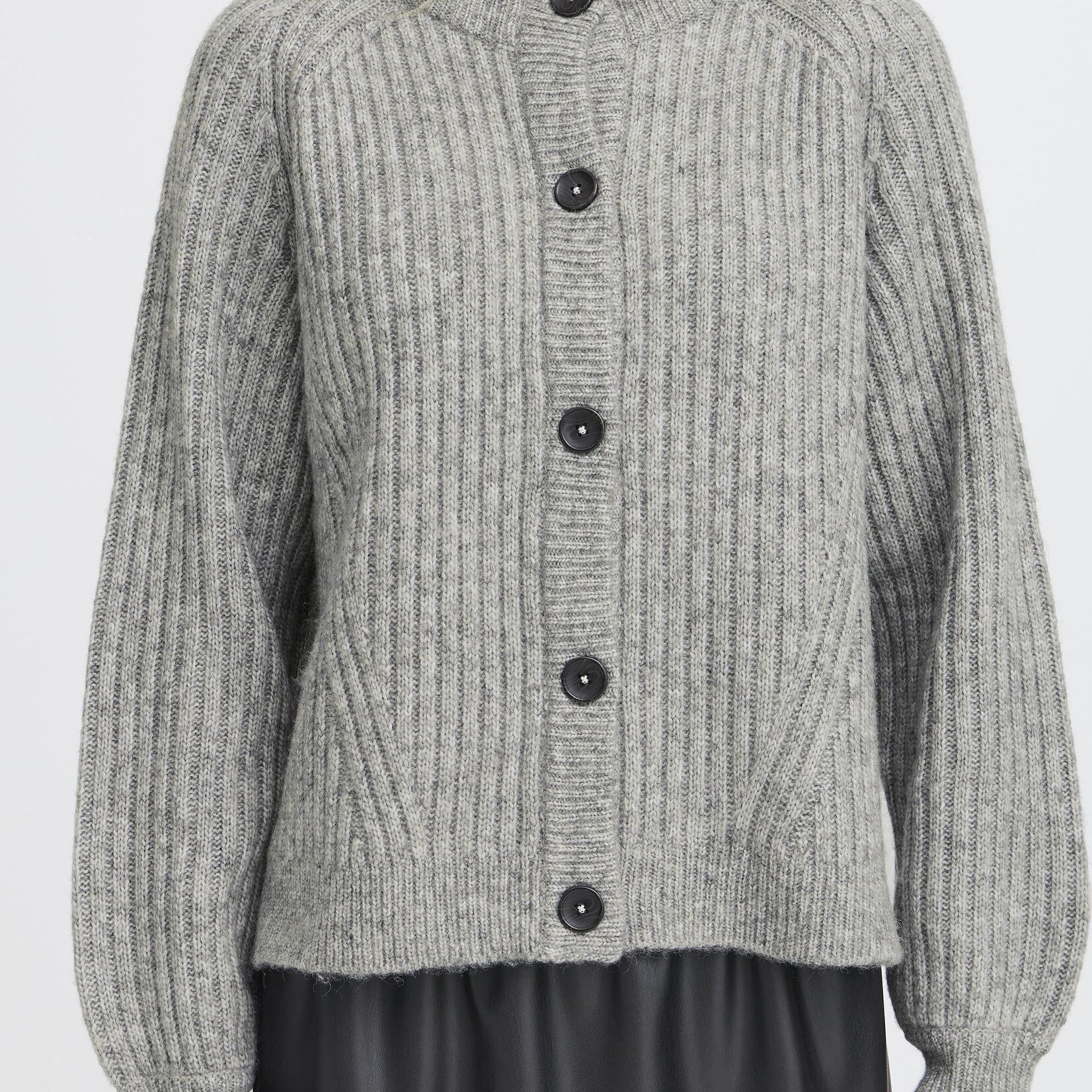 b.young Cardigan Nello - Mid Grey Melange