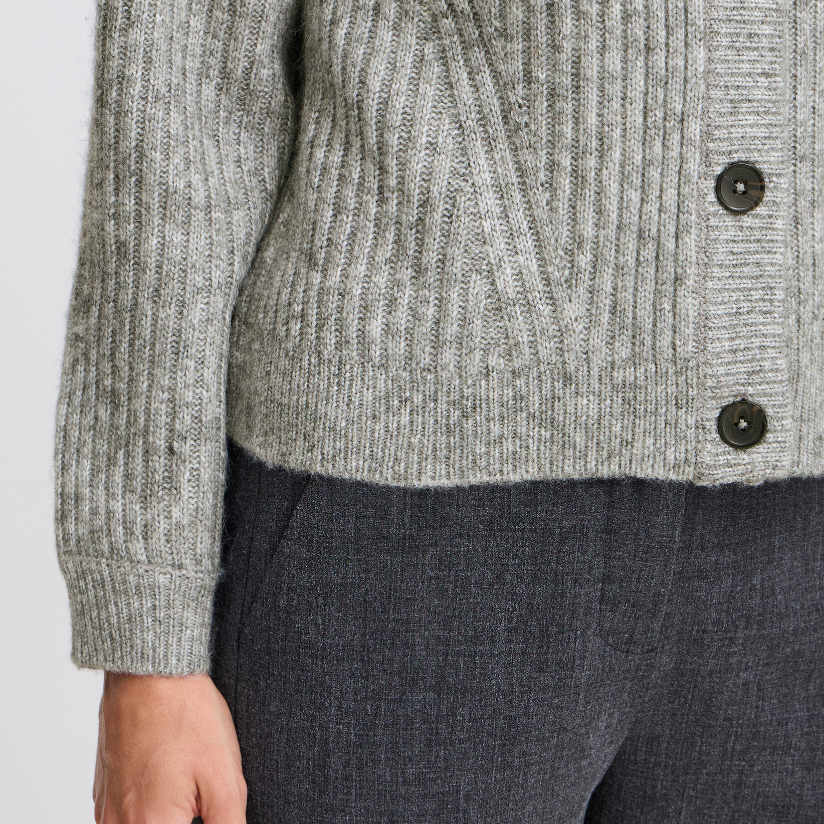 b.young Cardigan Nello - Mid Grey Melange