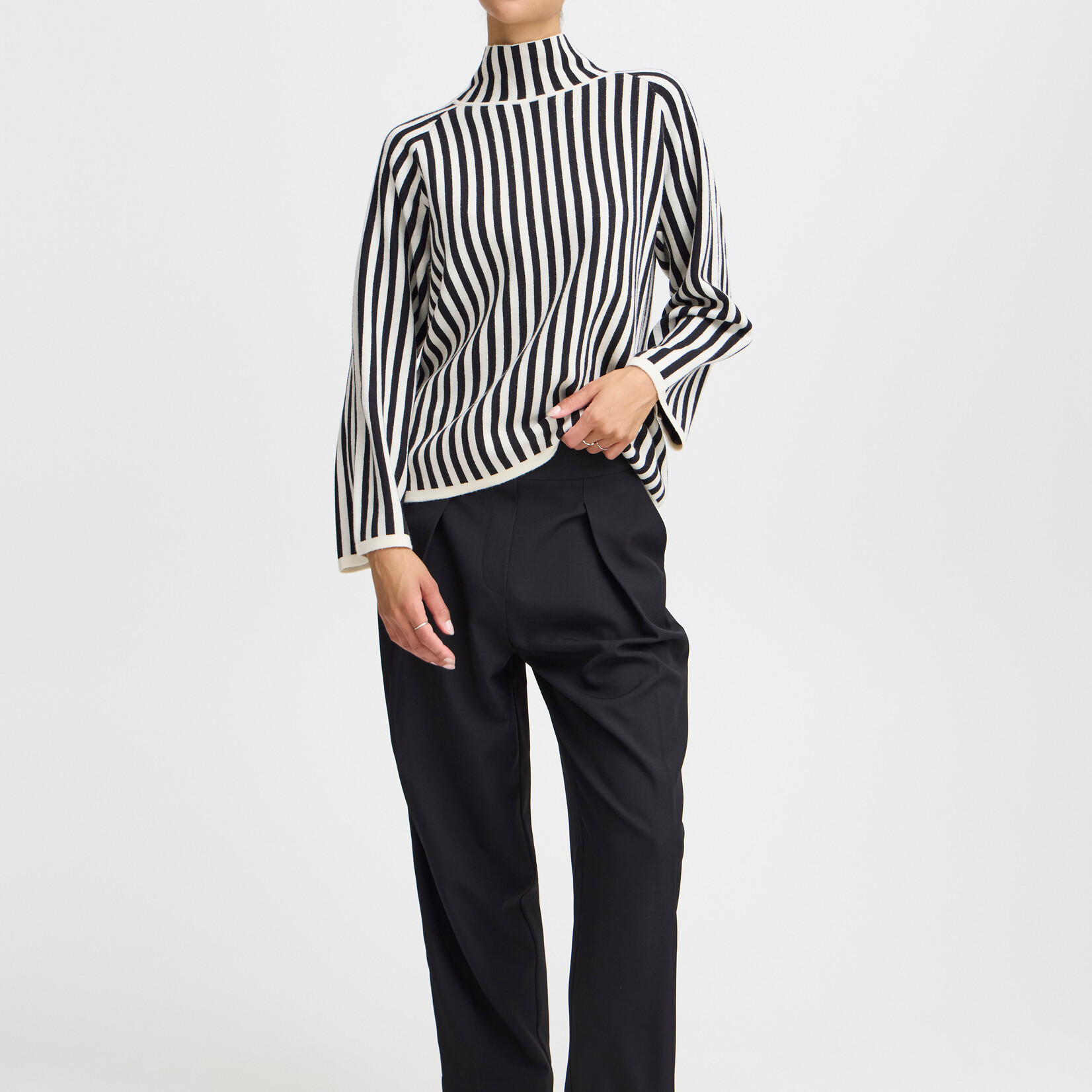 b.young Top Otari col Haut - Black Mix