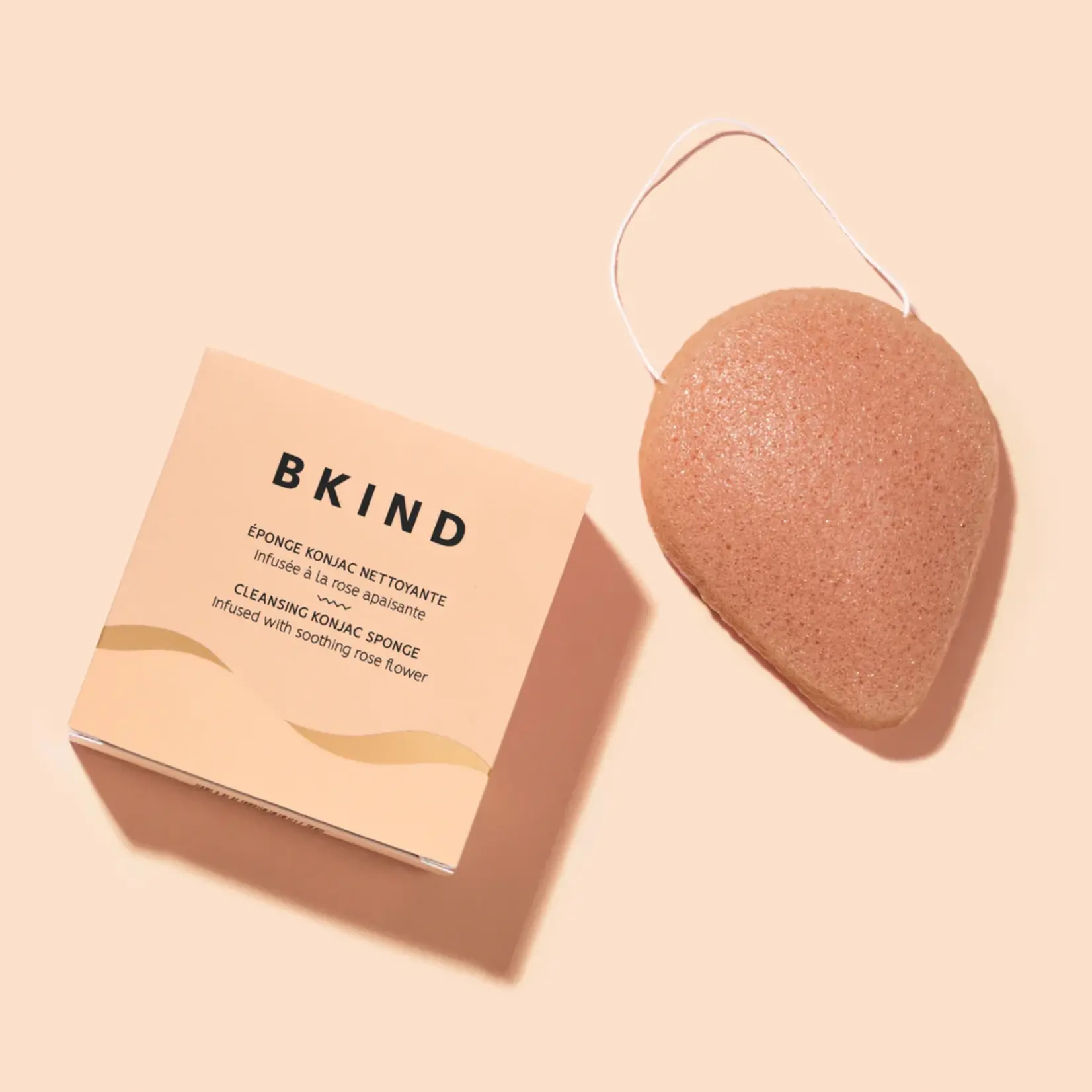 BKIND Eponge visage Konjac - Rose fleur