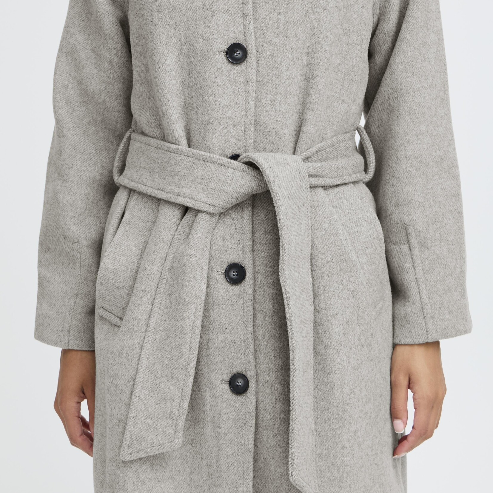 b.young Manteau Abonnet - Mid Grey Melange