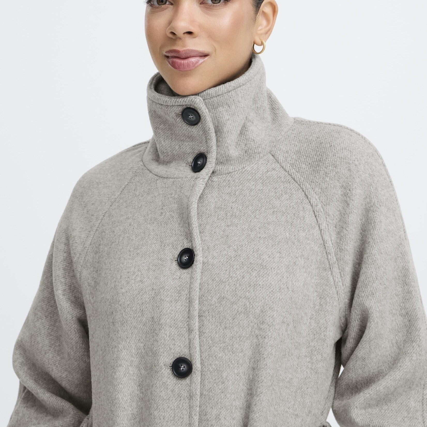 b.young Manteau Abonnet - Mid Grey Melange