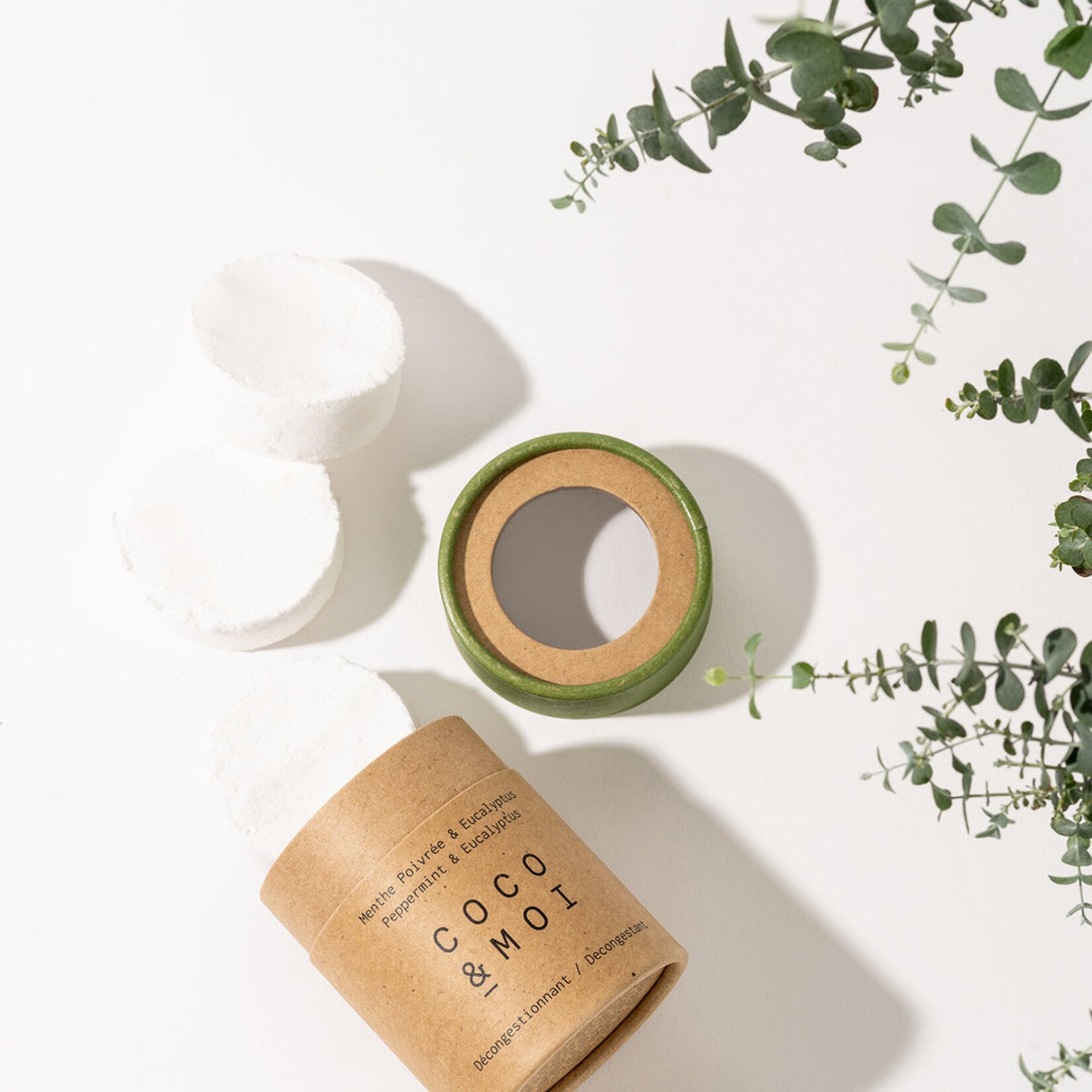 COCO & MOI Vapeur de Douche - Menthe Poivrée & Eucalyptus 3x48g