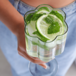 moi d'abord Verre à vin fleur - Vert