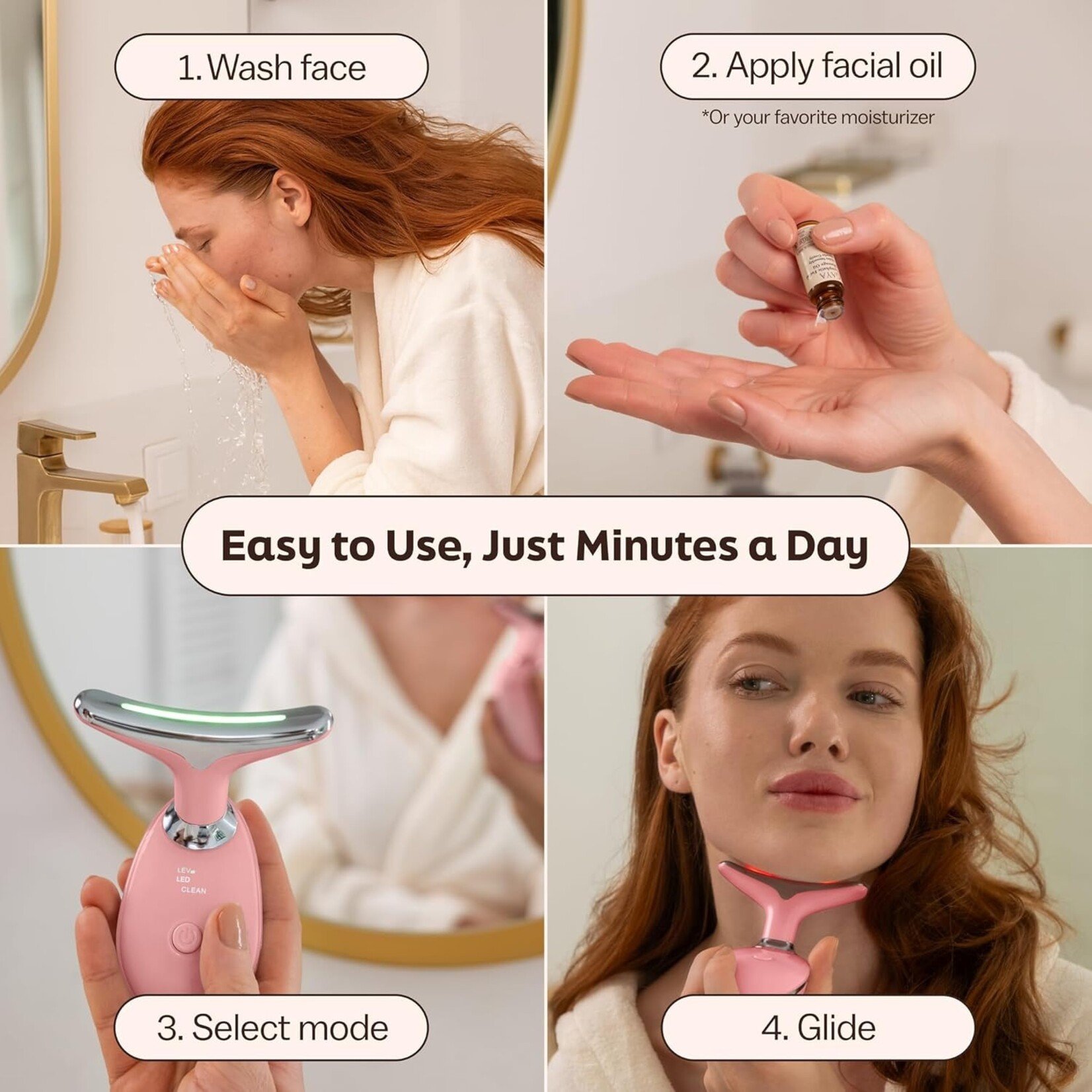 GAYA Thérapie par lumières rouge 7 en 1 - Baguette de beauté lifter - Eclat & Lissage