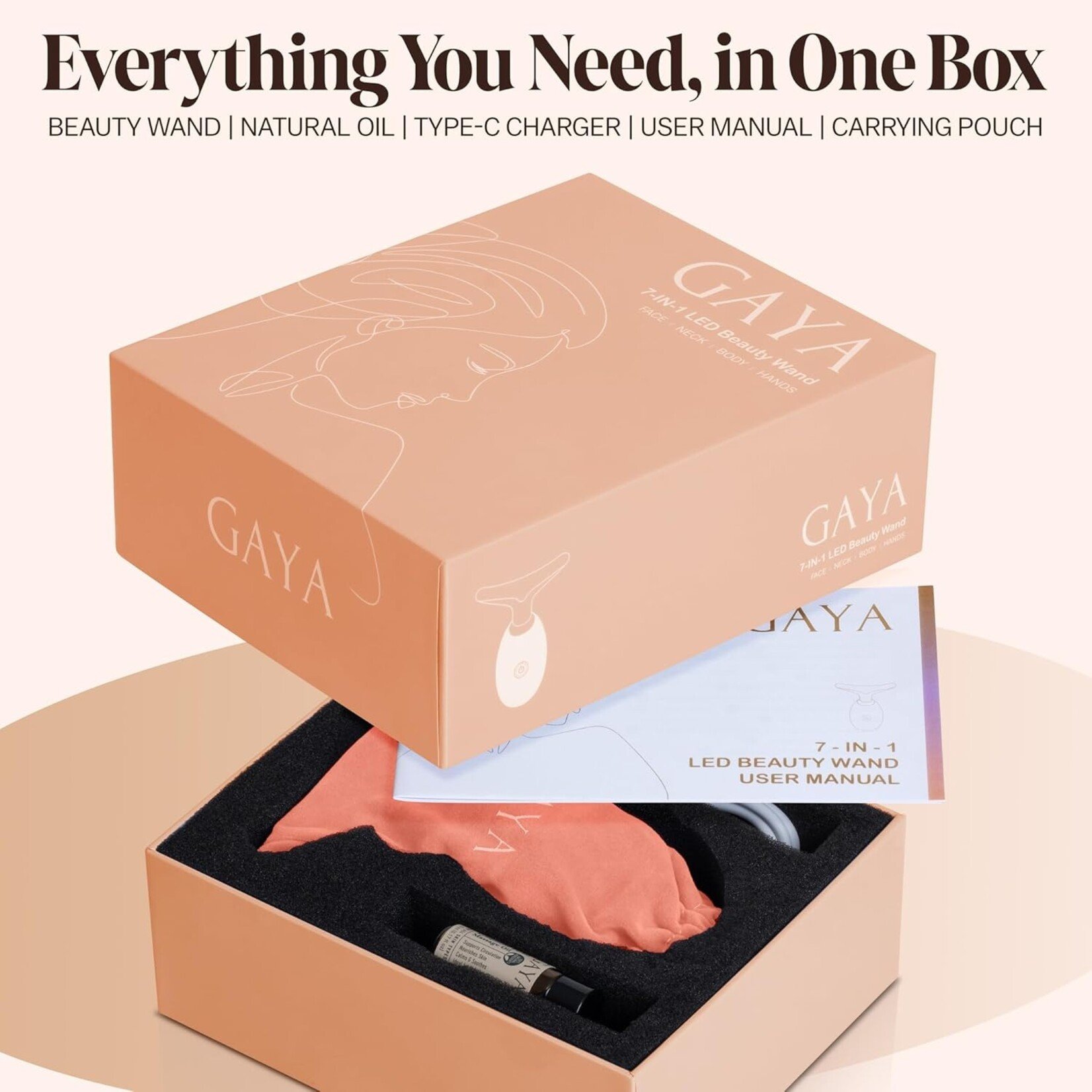 GAYA Thérapie par lumières rouge 7 en 1 - Baguette de beauté lifter - Eclat & Lissage