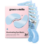 Grace & Stella Masque illuminateur bleu pour les yeux - 24Paires