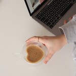 moi d'abord Tasse en verre en forme de coeur