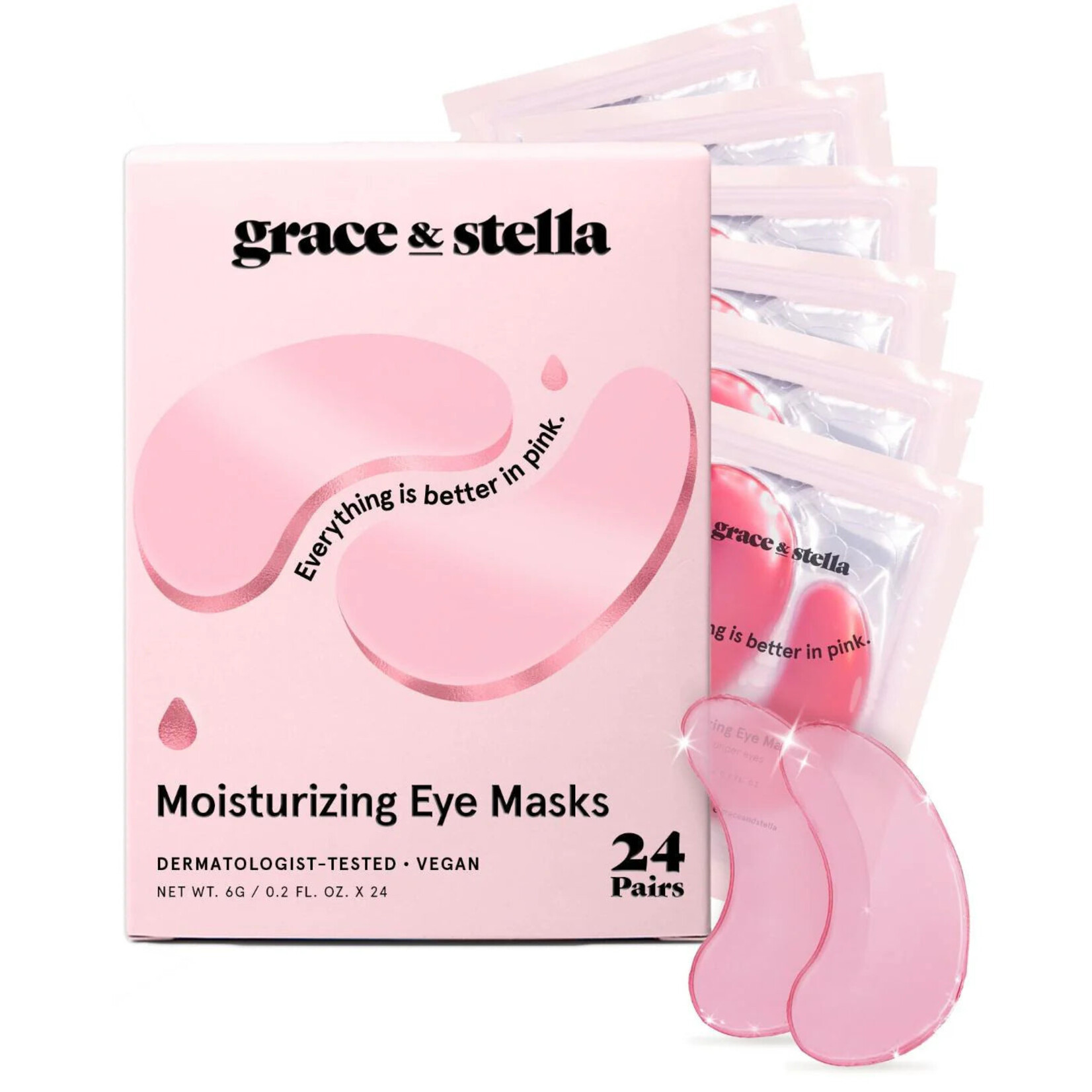 Grace & Stella Patchs hydratants rose pour les yeux individuelle