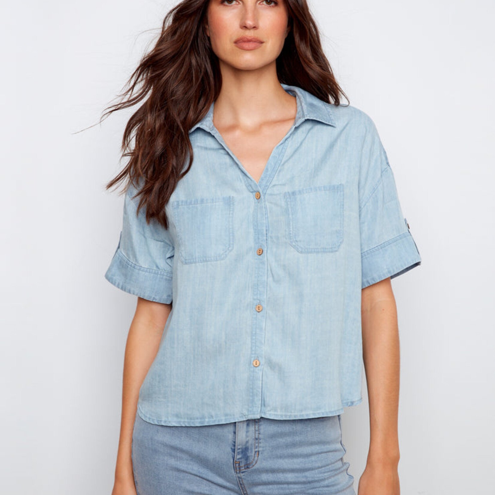 Charlie B Haut C4688 en Tencel - Bleu pale