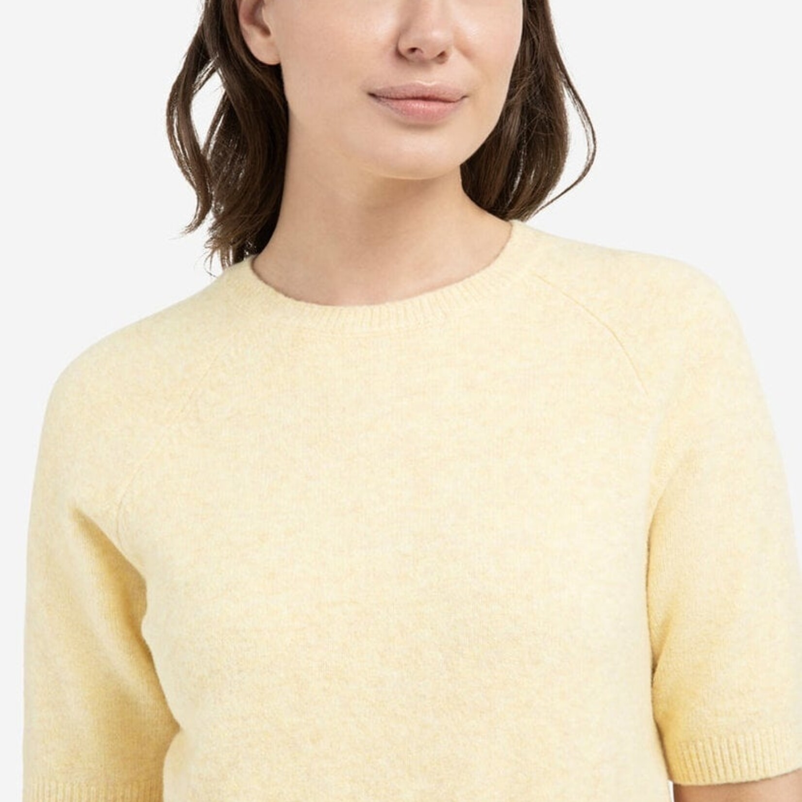 Yaya Pull à manches courtes raglan - Reed Yellow Melange