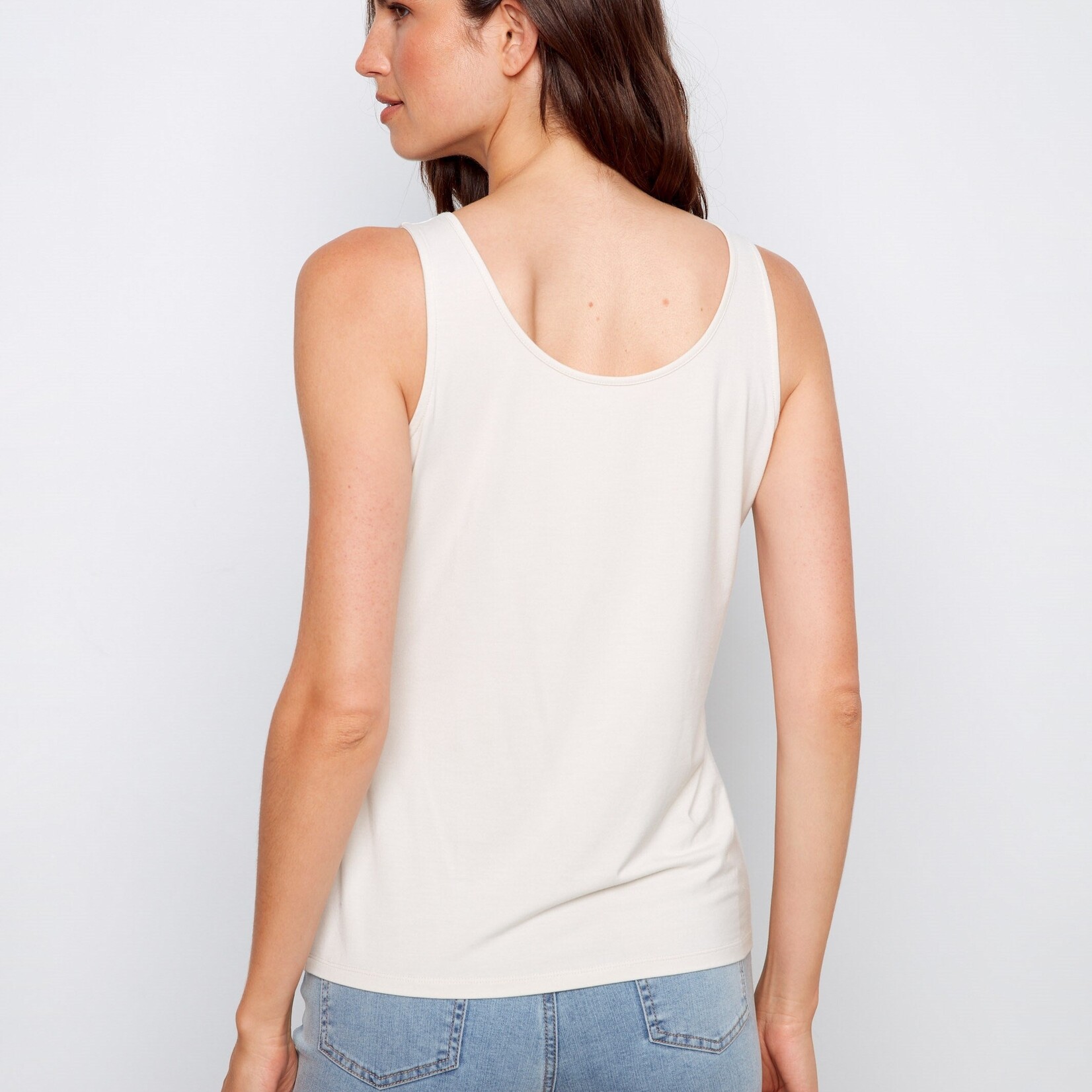 Charlie B Camisole C1243W réversible en bambou - Greige