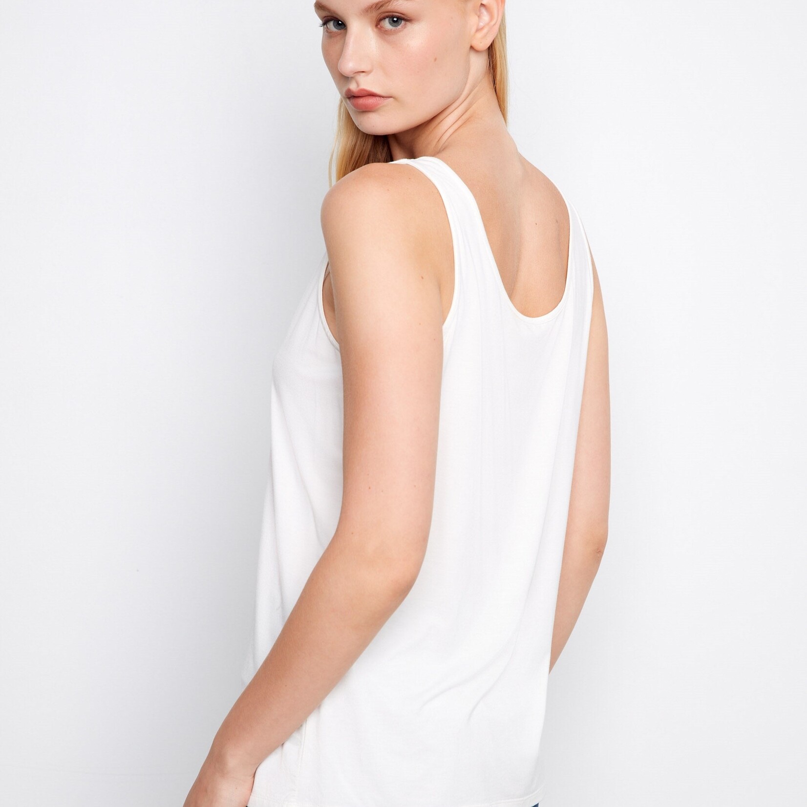 Charlie B Camisole C1243W  réversible en bambou - Blanc