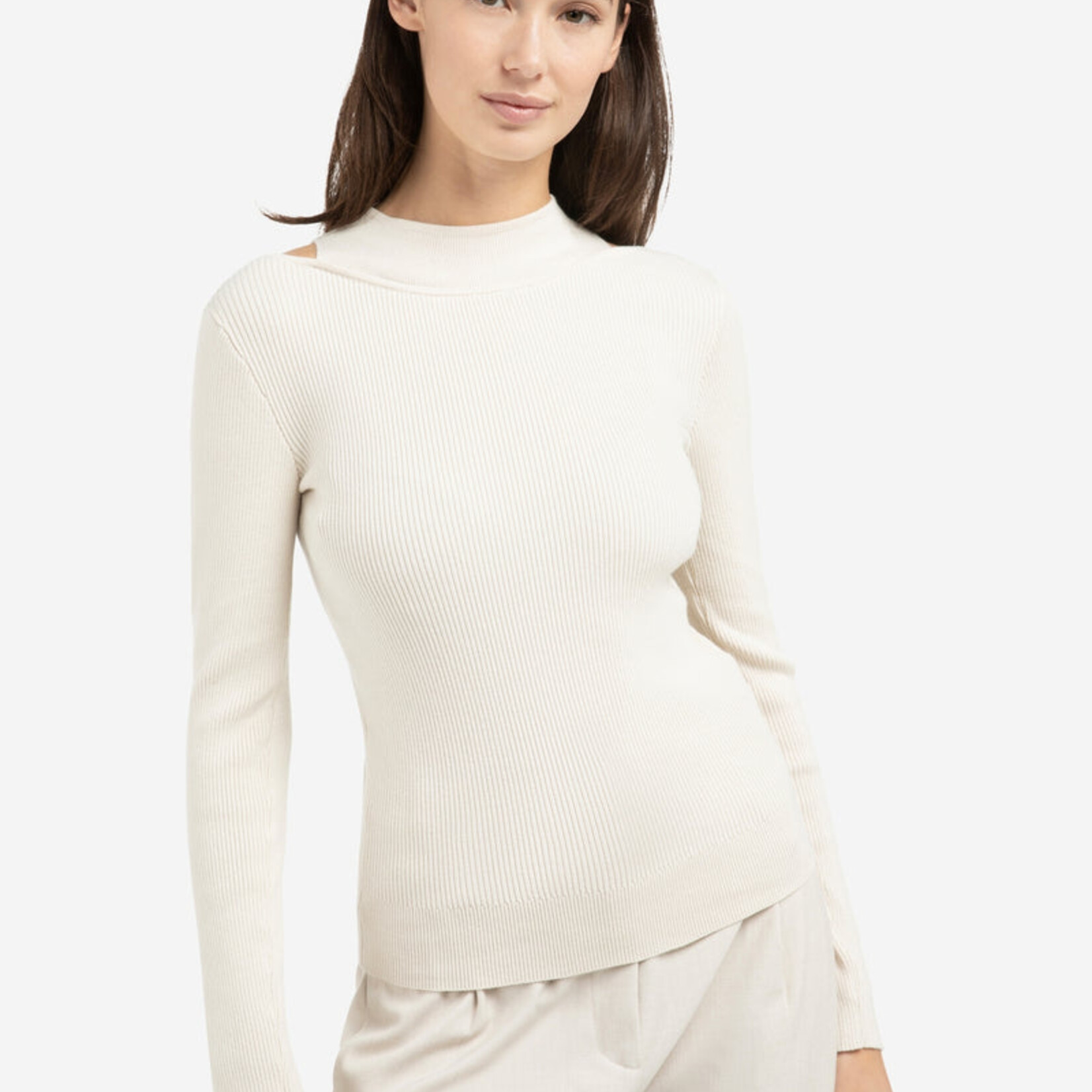 Yaya Top à faux col - Kit Beige