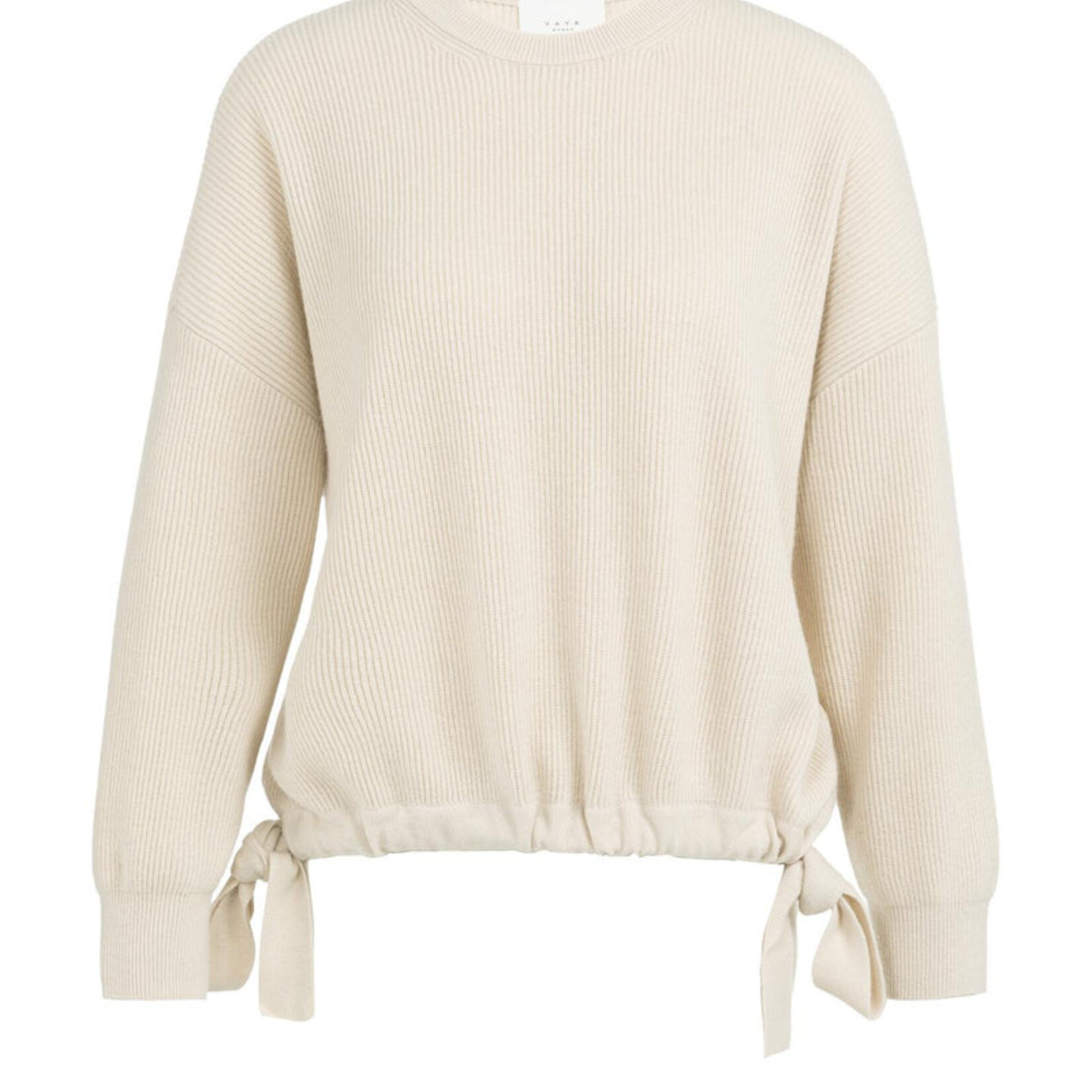 Yaya Pull tricoté avec cordons - Kit Beige Melange