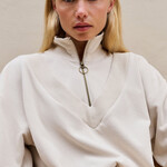Yaya Sweatshirt double épaisseur avec demi zip - Kit Beige