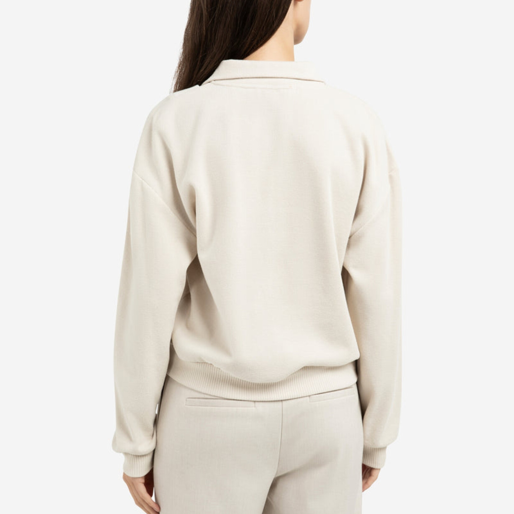 Yaya Sweatshirt double épaisseur avec demi zip - Kit Beige