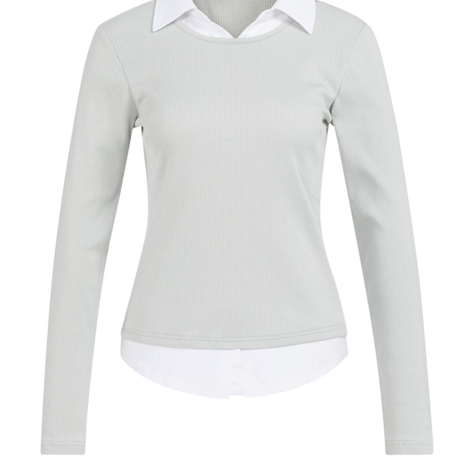 Yaya Top double épaisseur avec chemisier - Vapor Blue Grey