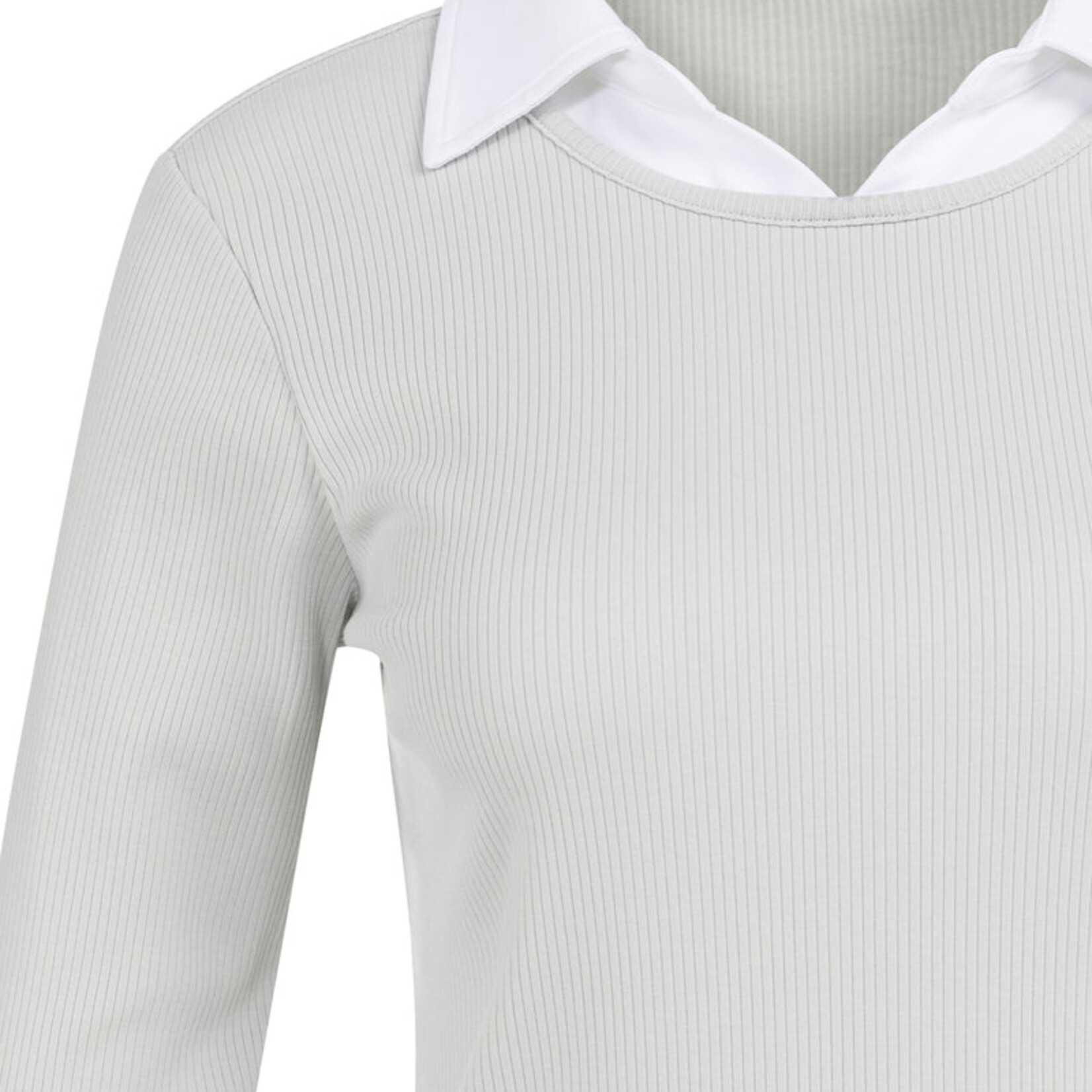 Yaya Top double épaisseur avec chemisier - Vapor Blue Grey