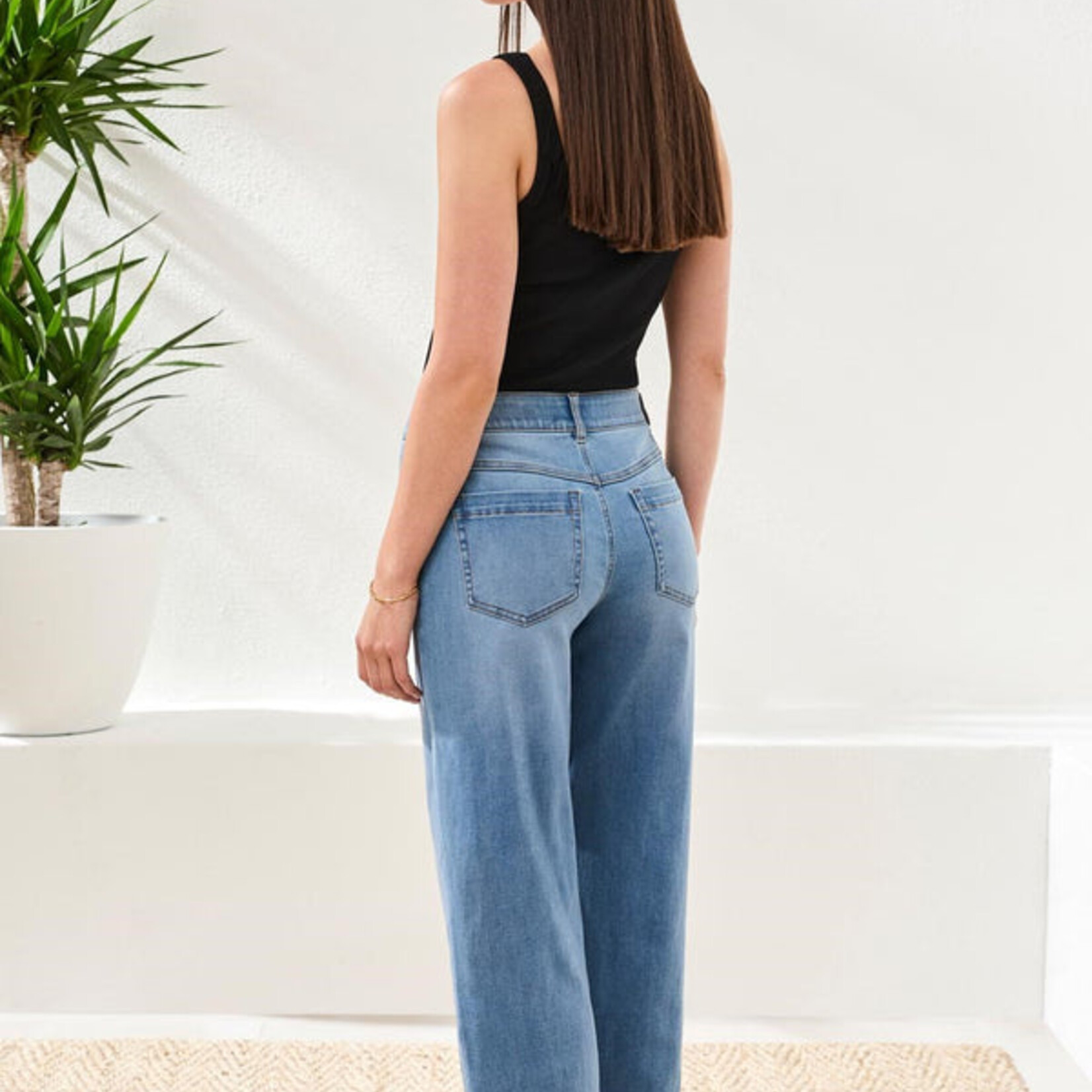 Jeans Audrey Ample à taille haute - Costal Blue