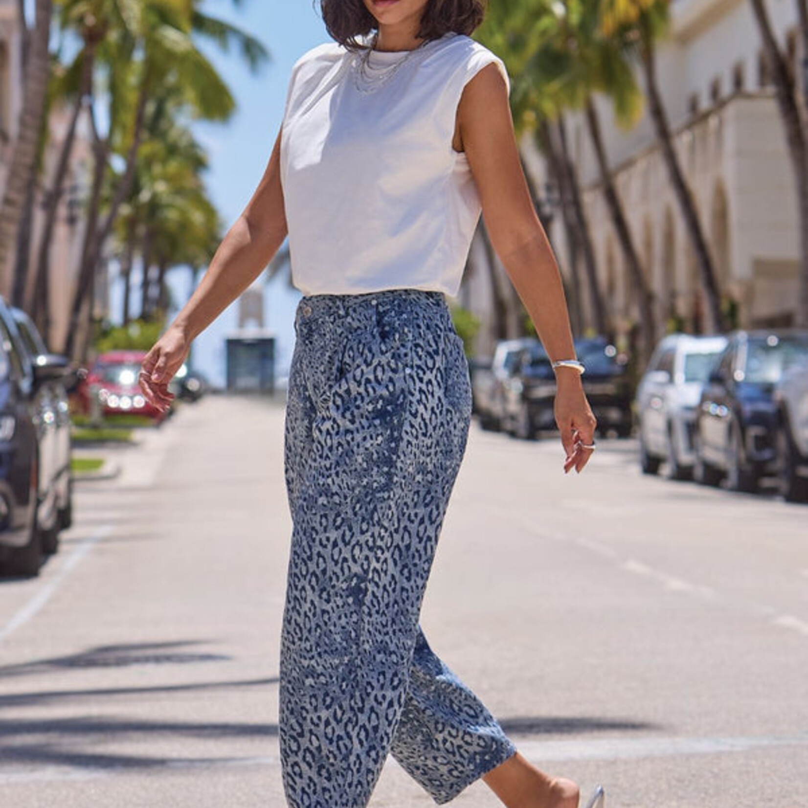 Jean Audrey Barrel En Jacquard Léopard