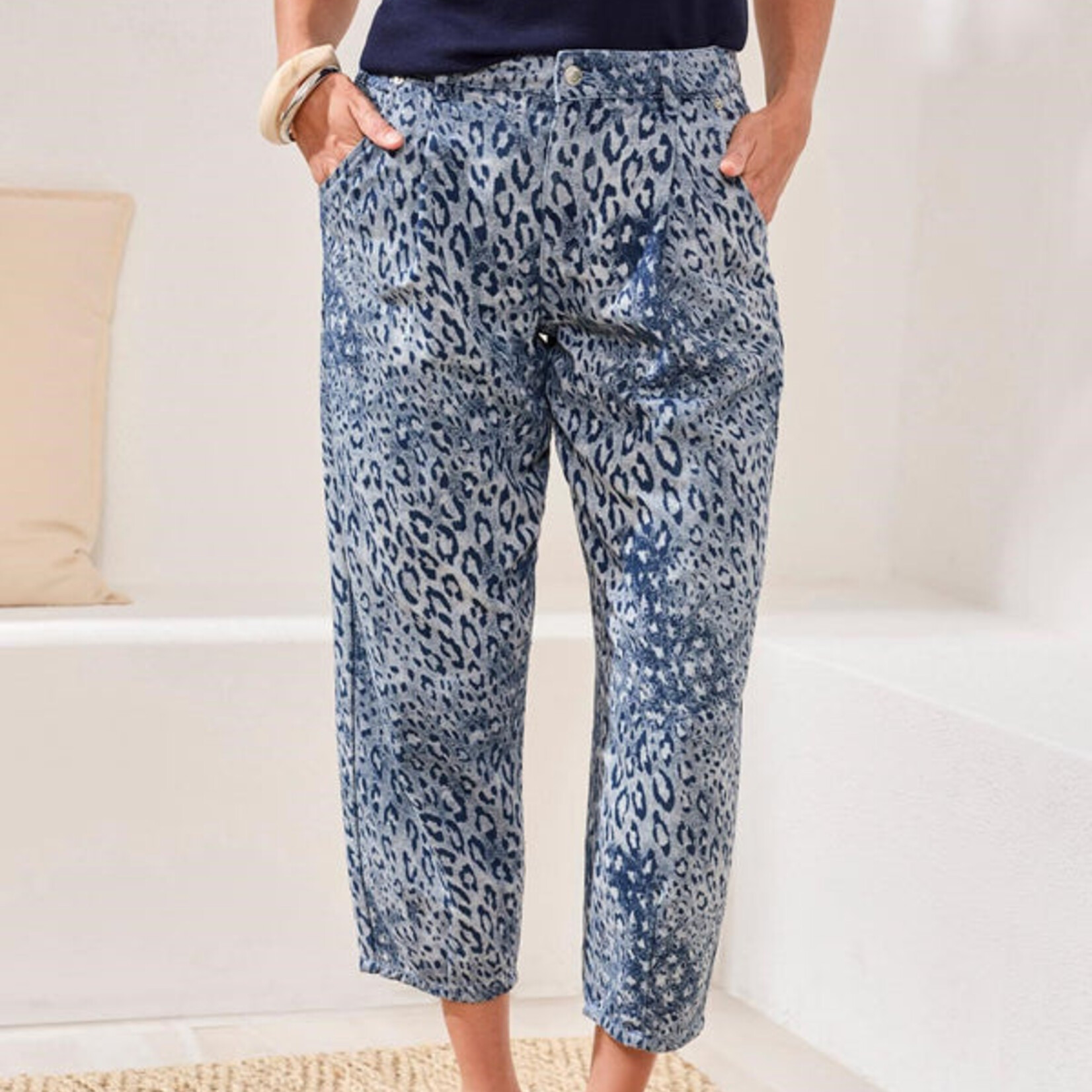 Jean Audrey Barrel En Jacquard Léopard