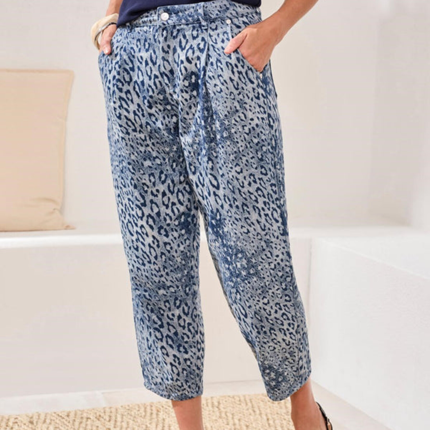 Jean Audrey Barrel En Jacquard Léopard