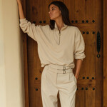 Yaya Pantalon ample tissé - Kit Beige