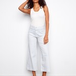 Charlie B Pantalon court C5538P  rayures, poches plaquées et bas évasés - Lines