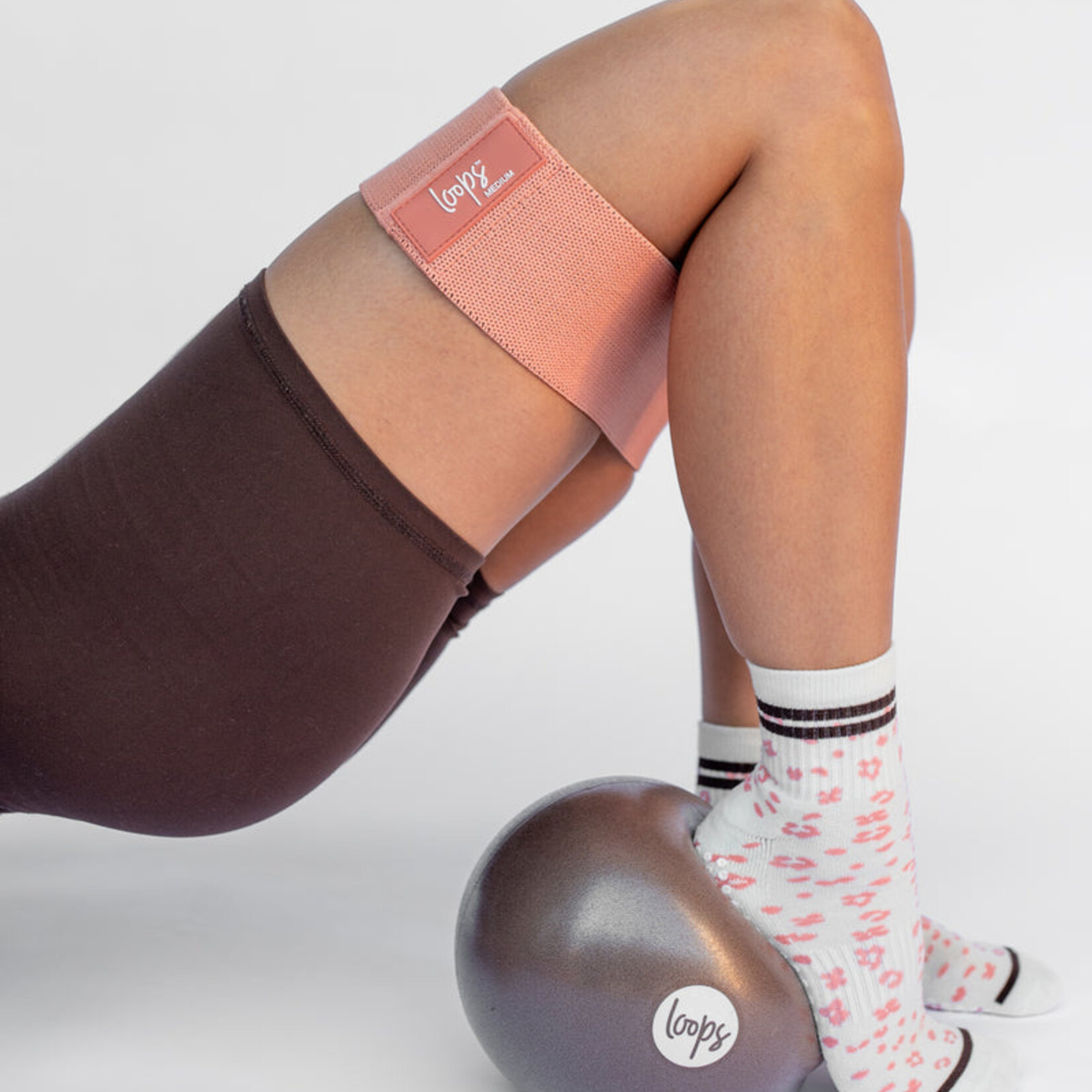 Reformer Loops Chaussette imprimé animal - Corail