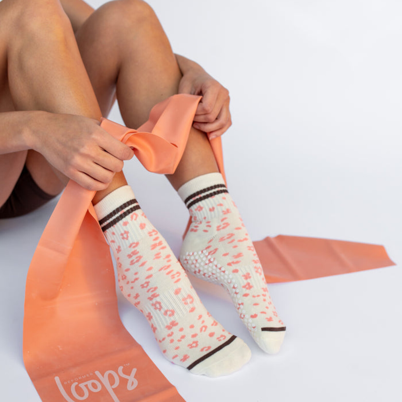 Reformer Loops Chaussette imprimé animal - Corail