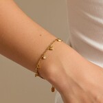 Pura Vida Bracelet en chaîne porte-bonheur amour - Gold