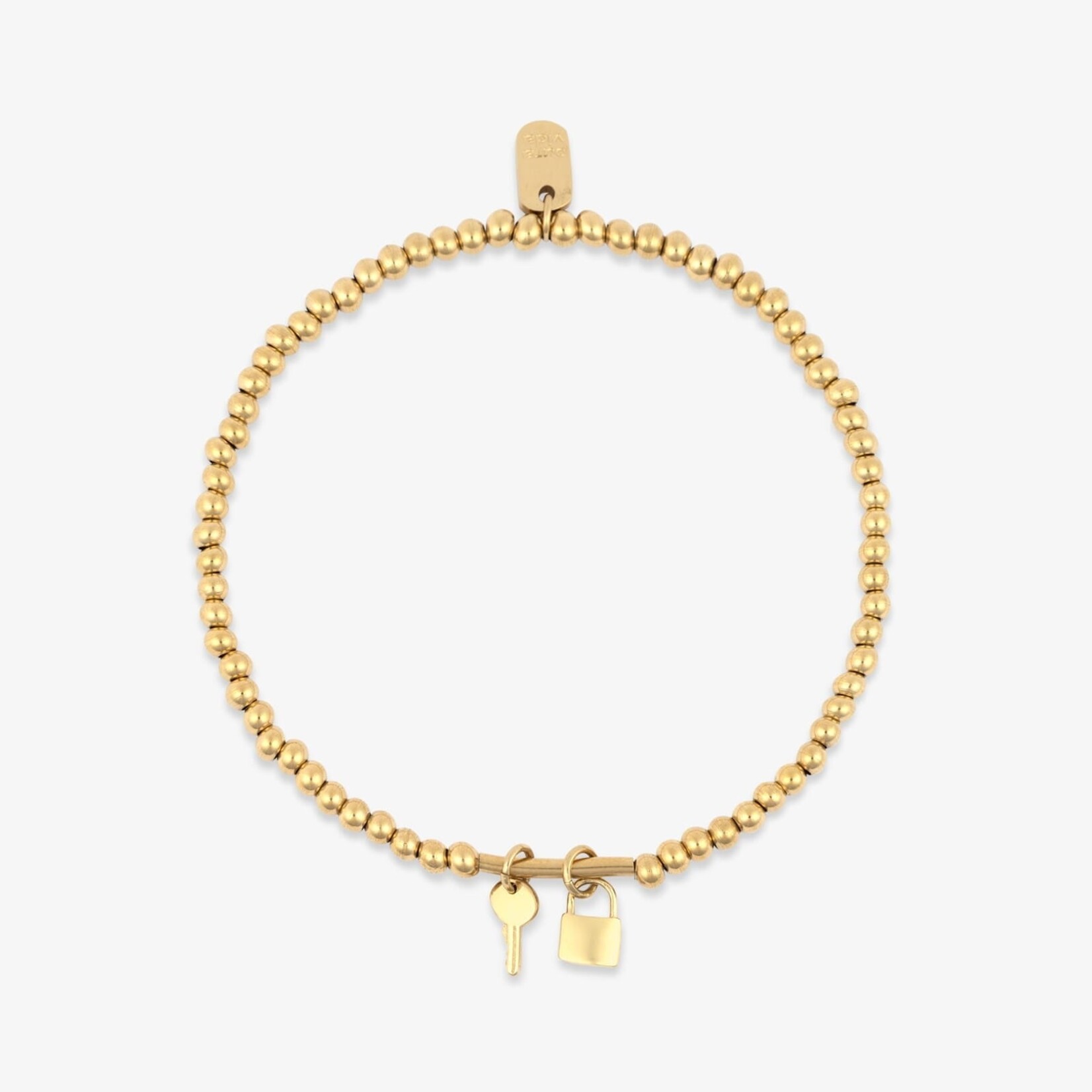 Pura Vida Bracelet extensible avec cadenas et clé Gold