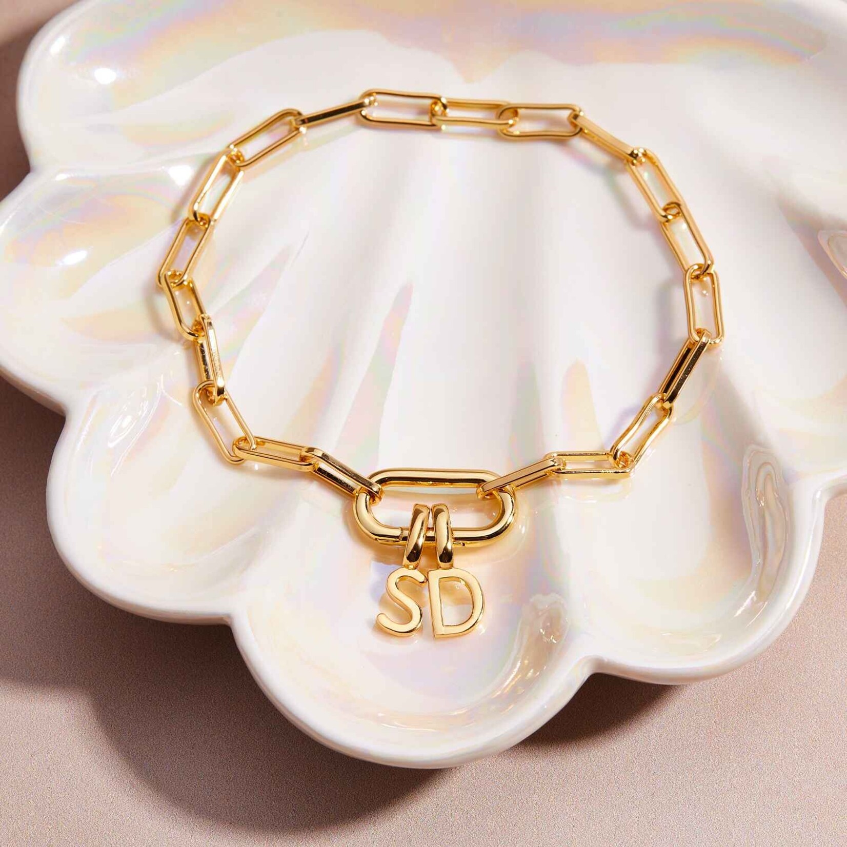 Pura Vida Bracelet à chaîne avec maille ovale - Gold