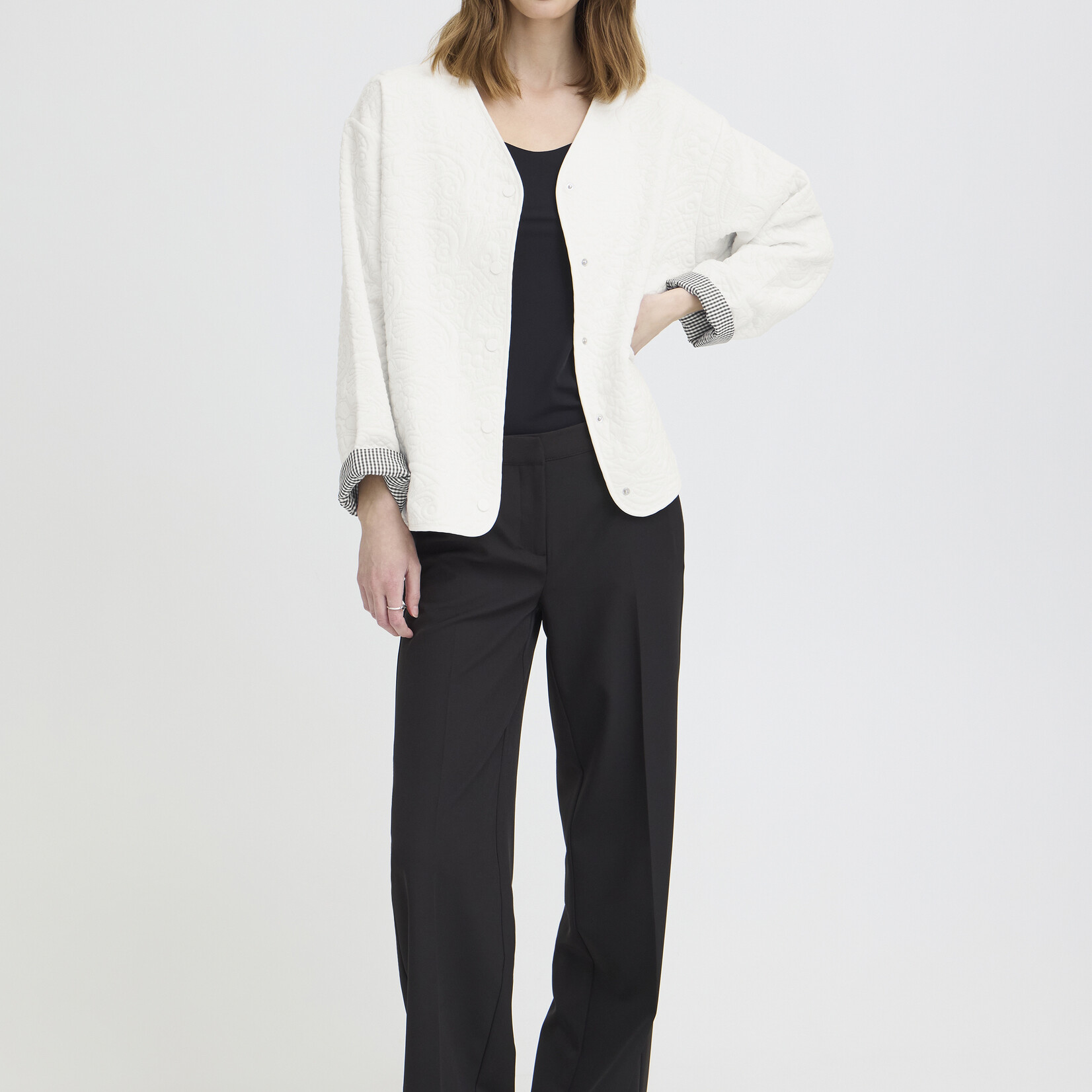 Ichi Veste Kate à bouton - Cloud Dancer