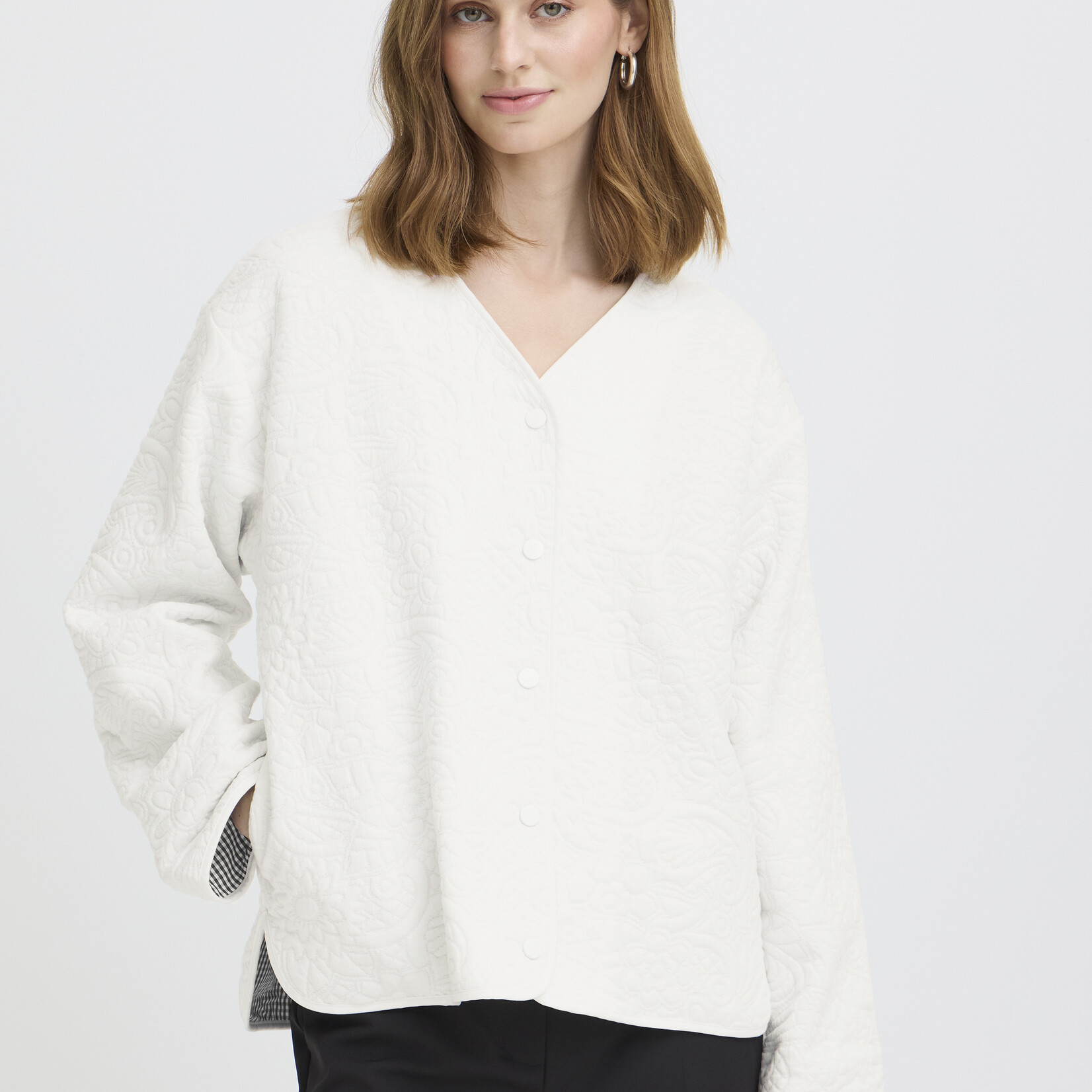 Ichi Veste Kate à bouton - Cloud Dancer