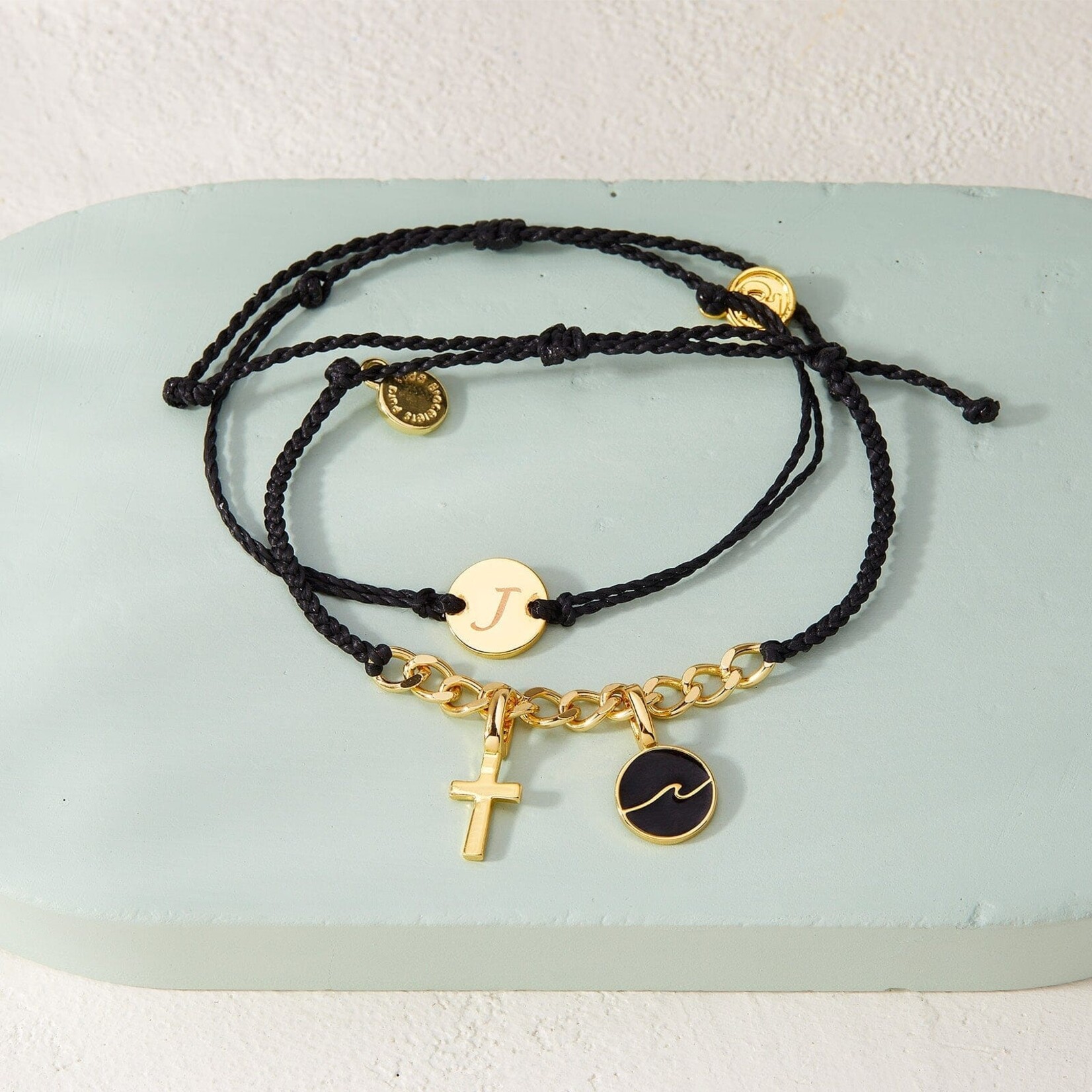 Pura Vida Breloque vague en émail - Gold