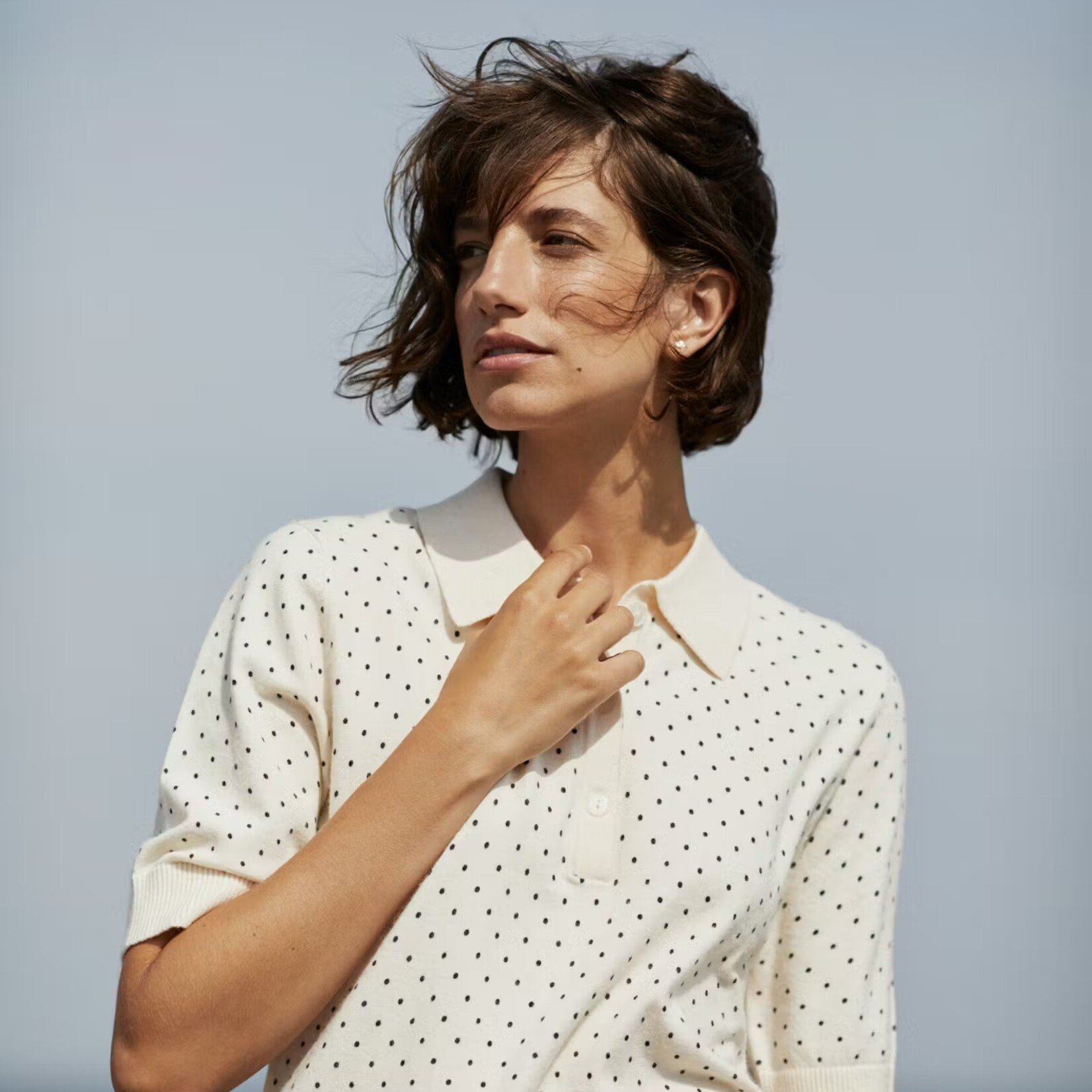 Part Two Top Anetti - Dark Navy Dot