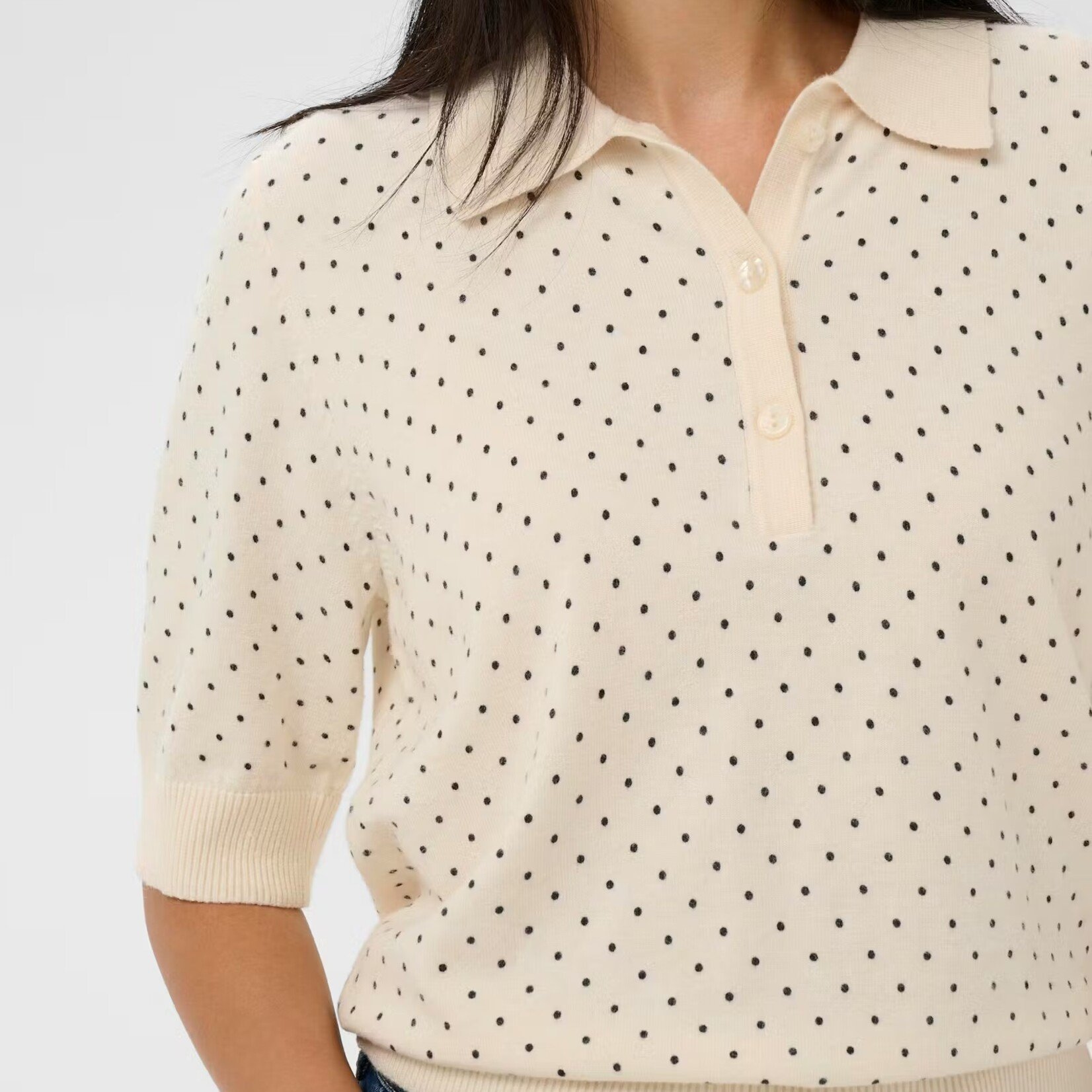 Part Two Top Anetti - Dark Navy Dot