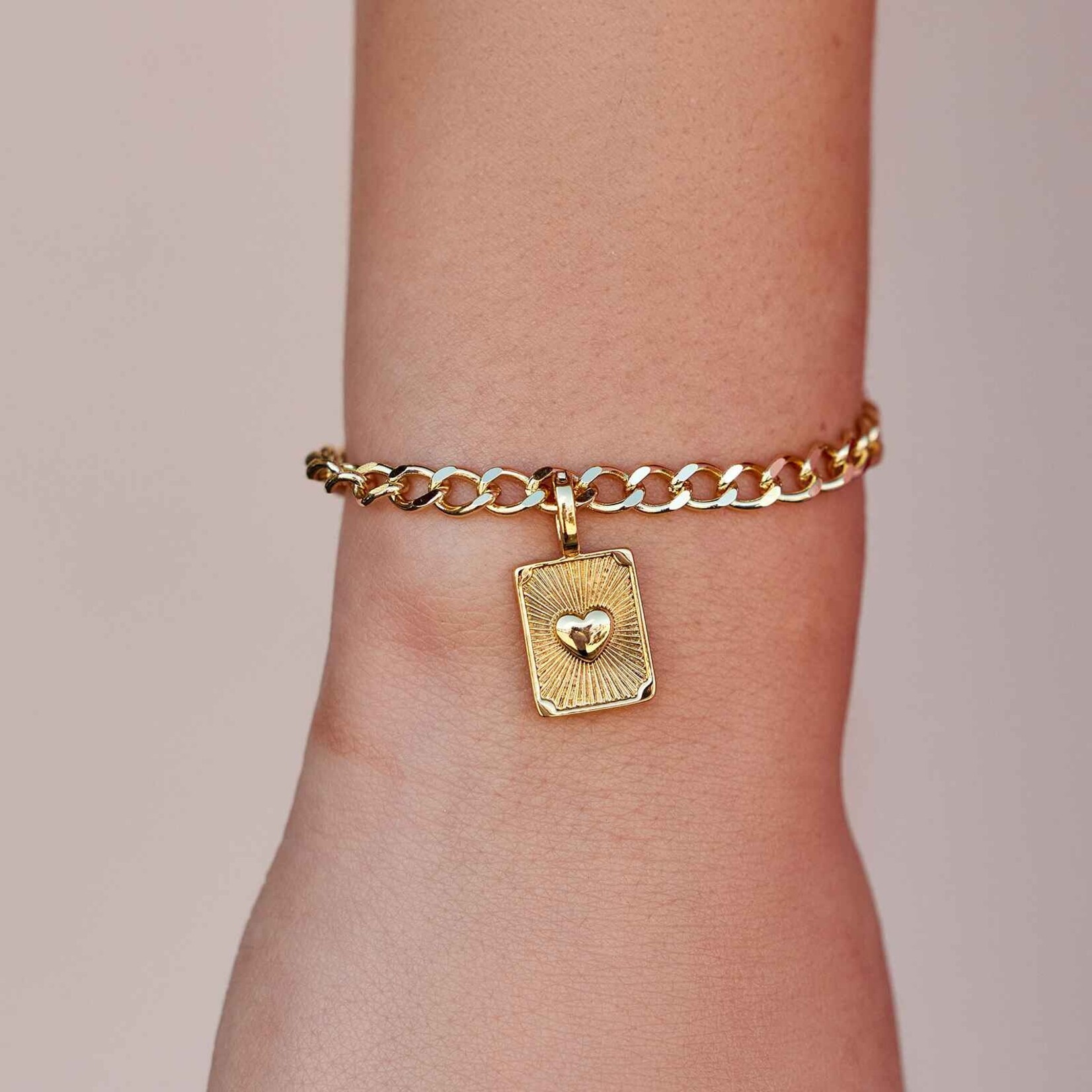 Pura Vida Breloque coeur texturé - Gold