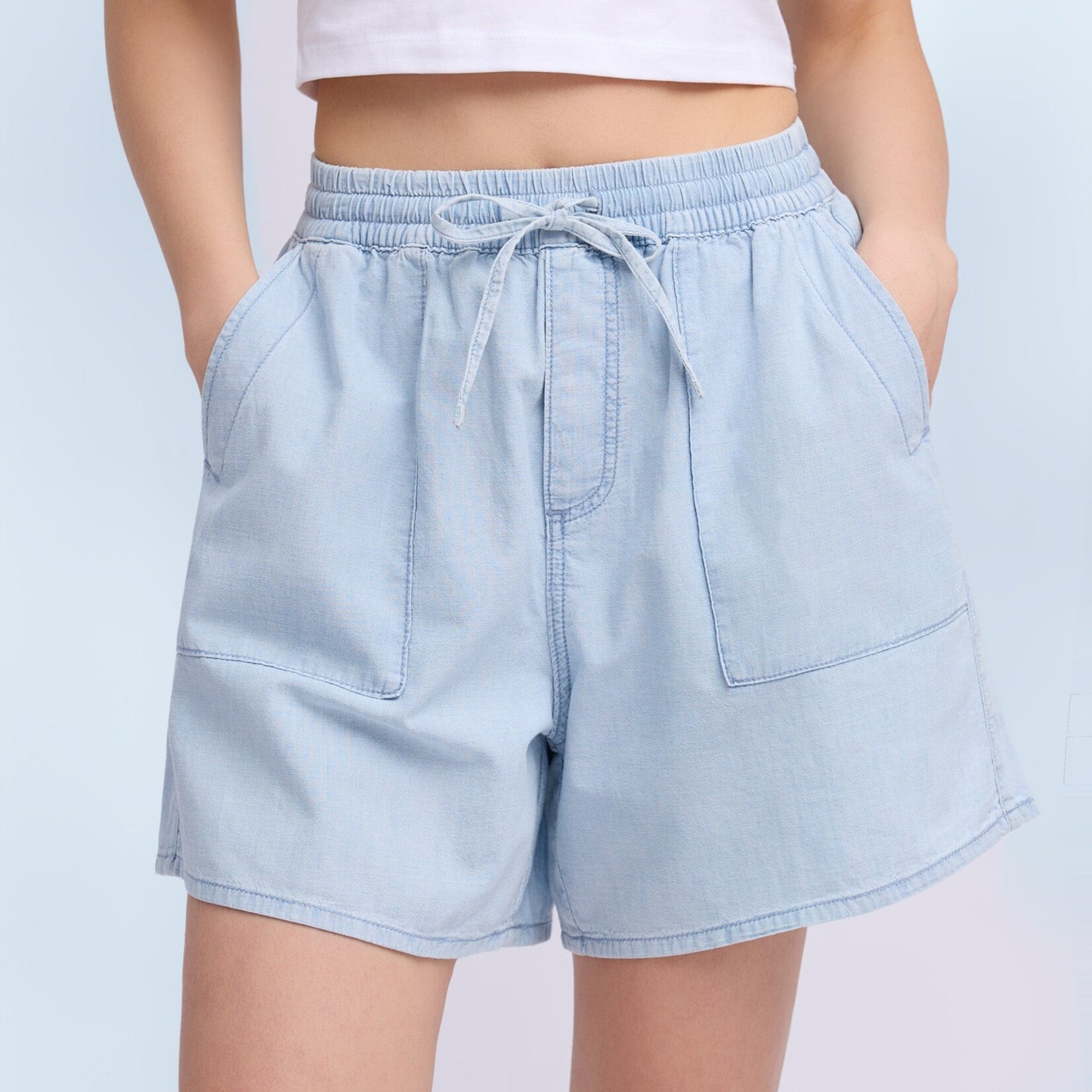 Short 2910  chambray taille haute - Lucille