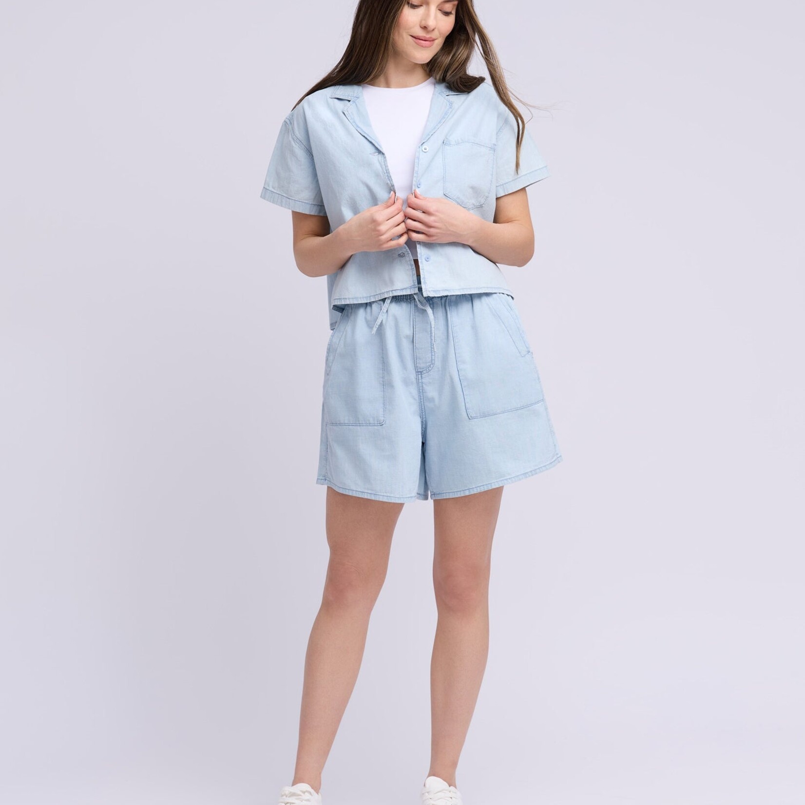 Short 2910  chambray taille haute - Lucille