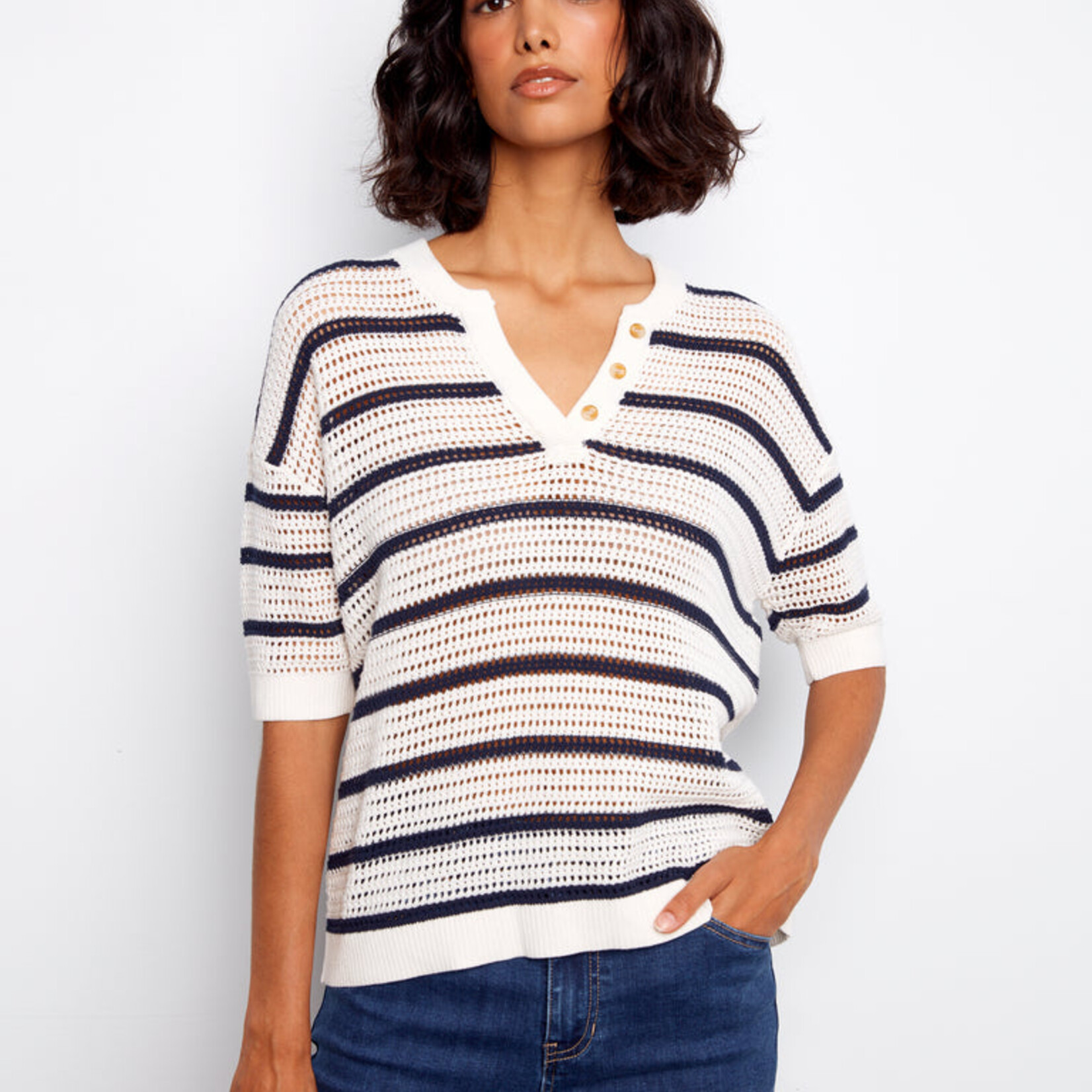 Charlie B Pull C2973 crocheté - Rayures